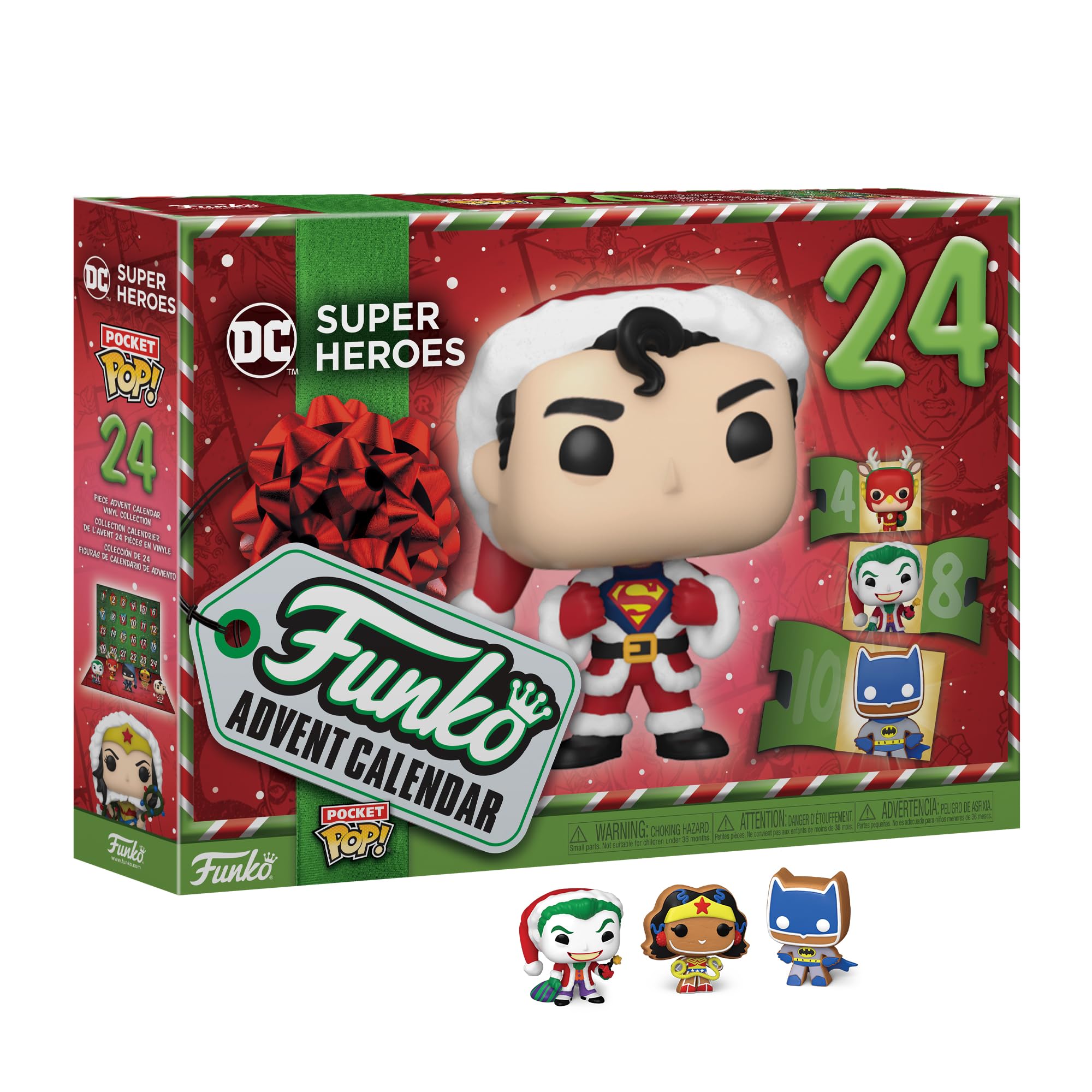 Funko Pocket Pop! DC Comics - Superman Advent Calendar 2023 - 24 Days of Surprise Vinyl Mini Figures - Holiday Countdown Gift