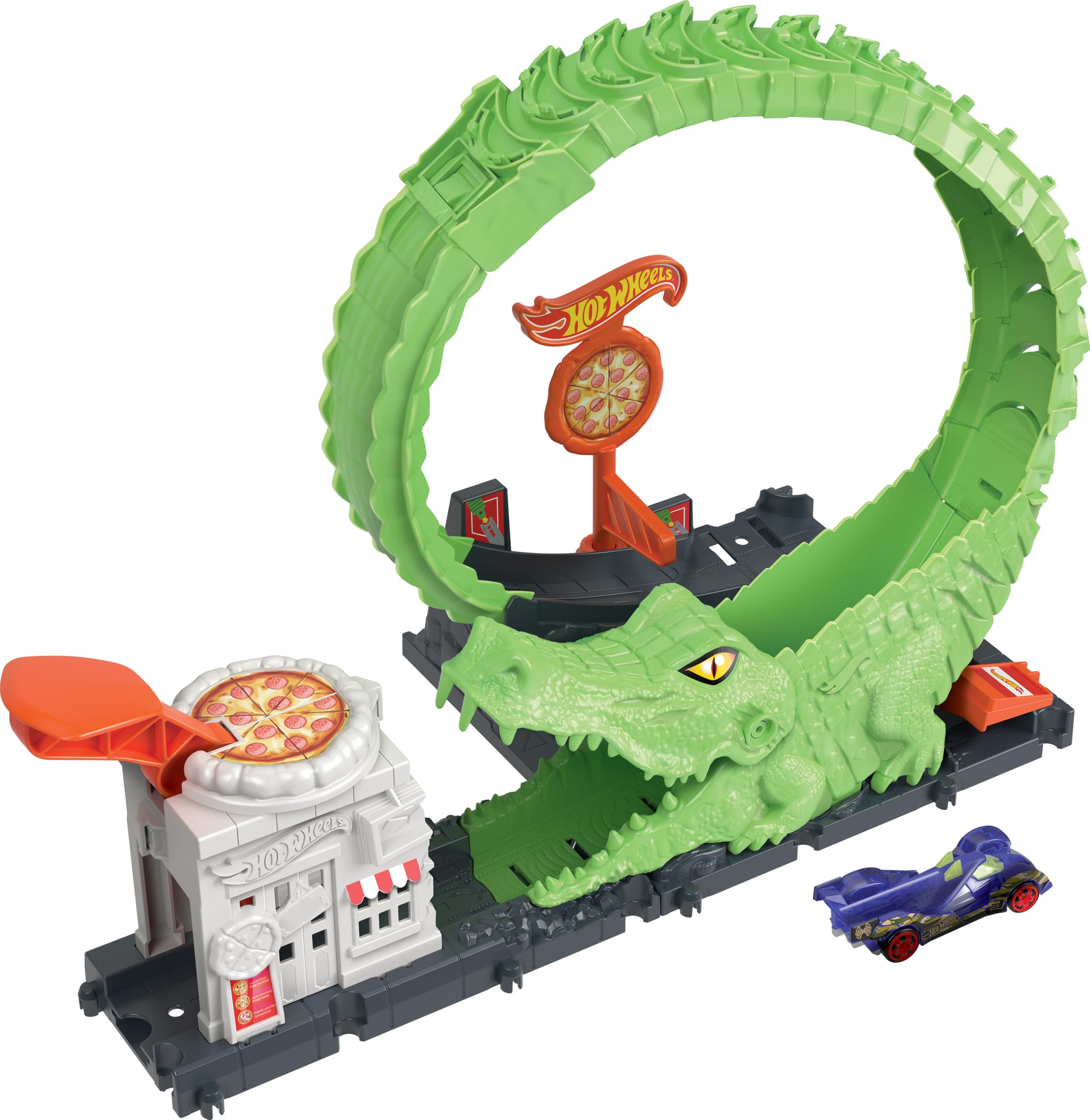 Hot Wheels Gator Loop Attack Playset - Adjustable Track with 1 Car, Connects to Other Sets, Ages 4+ 1