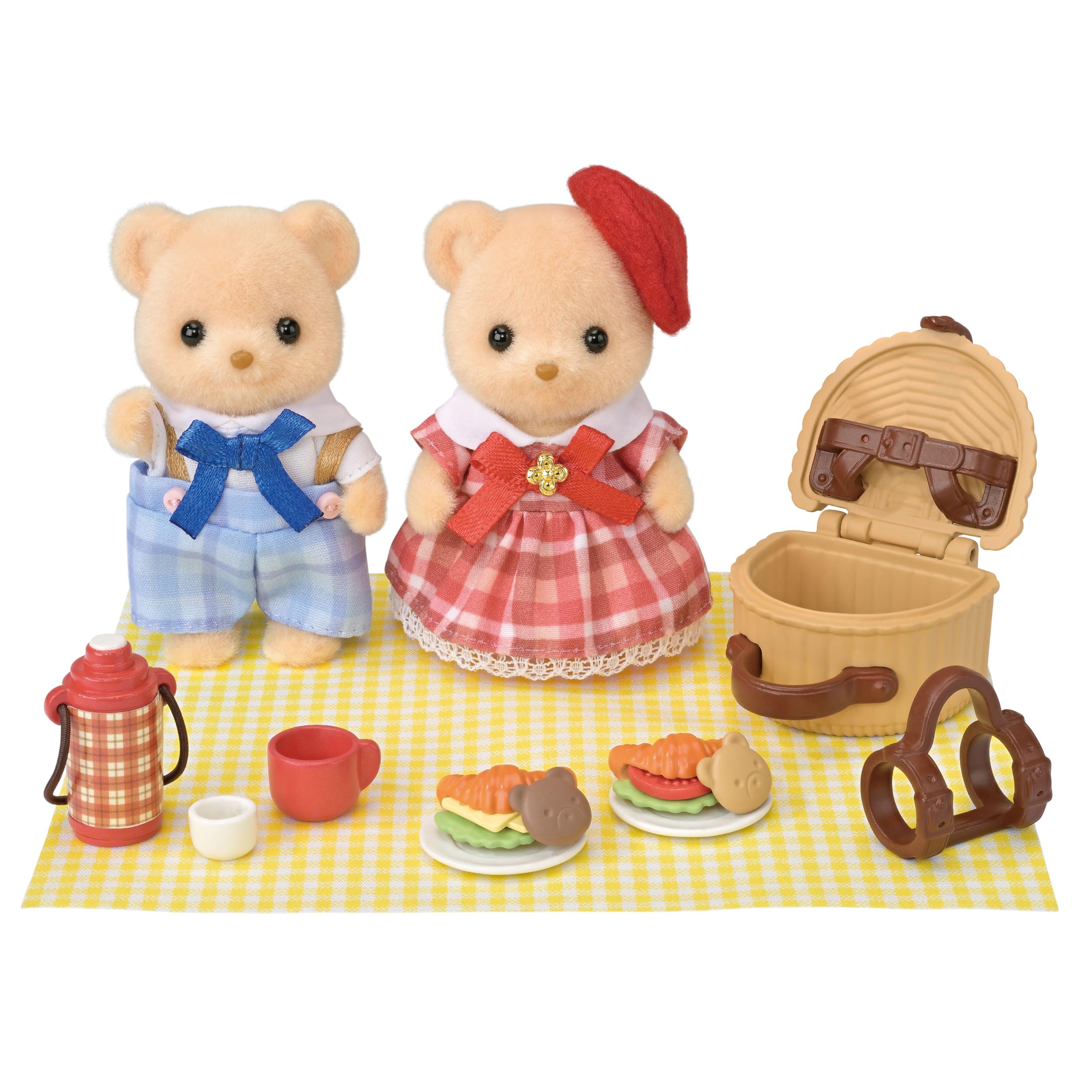 Sylvanian Families Biscuit Bear Sister & Brother Delicious Picnic Playset - Ages 3+