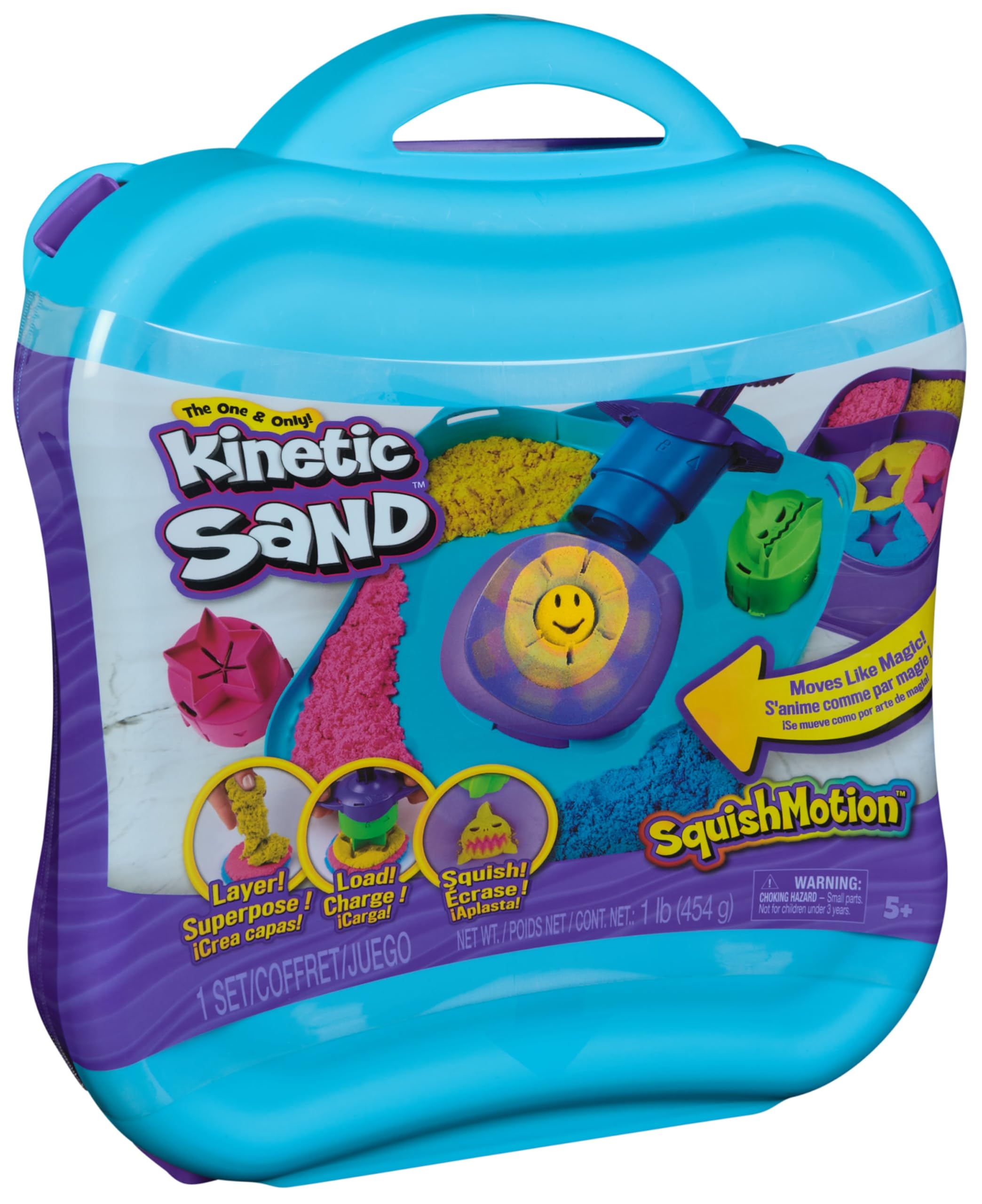 Kinetic Sand SquishMotion Playset with 453g Sand, 5 Tools & Reusable Case | Ages 5+ 8