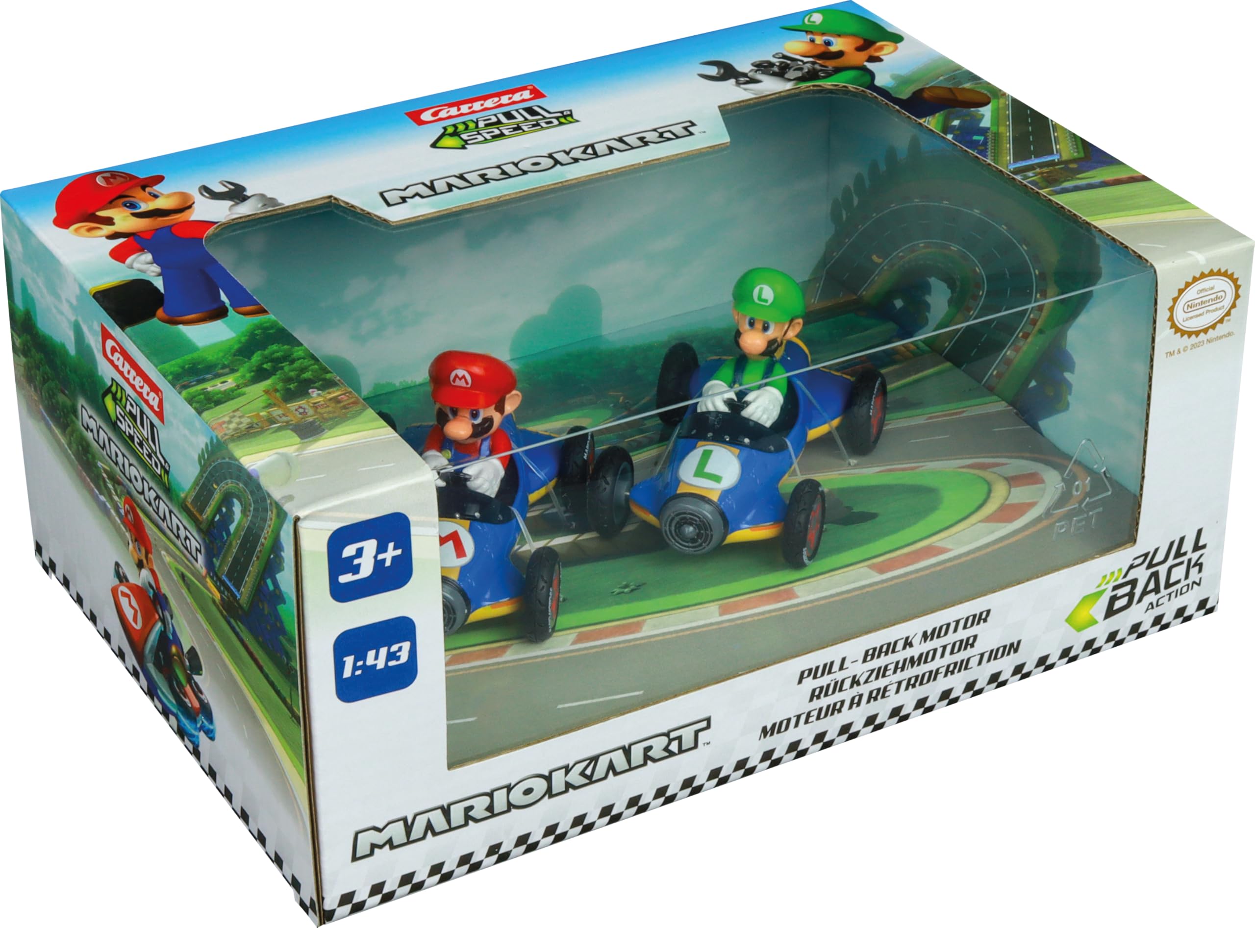 Carrera Mario Kart 8 "Mach 8" Twinpack Pull-Back Slot Cars 5
