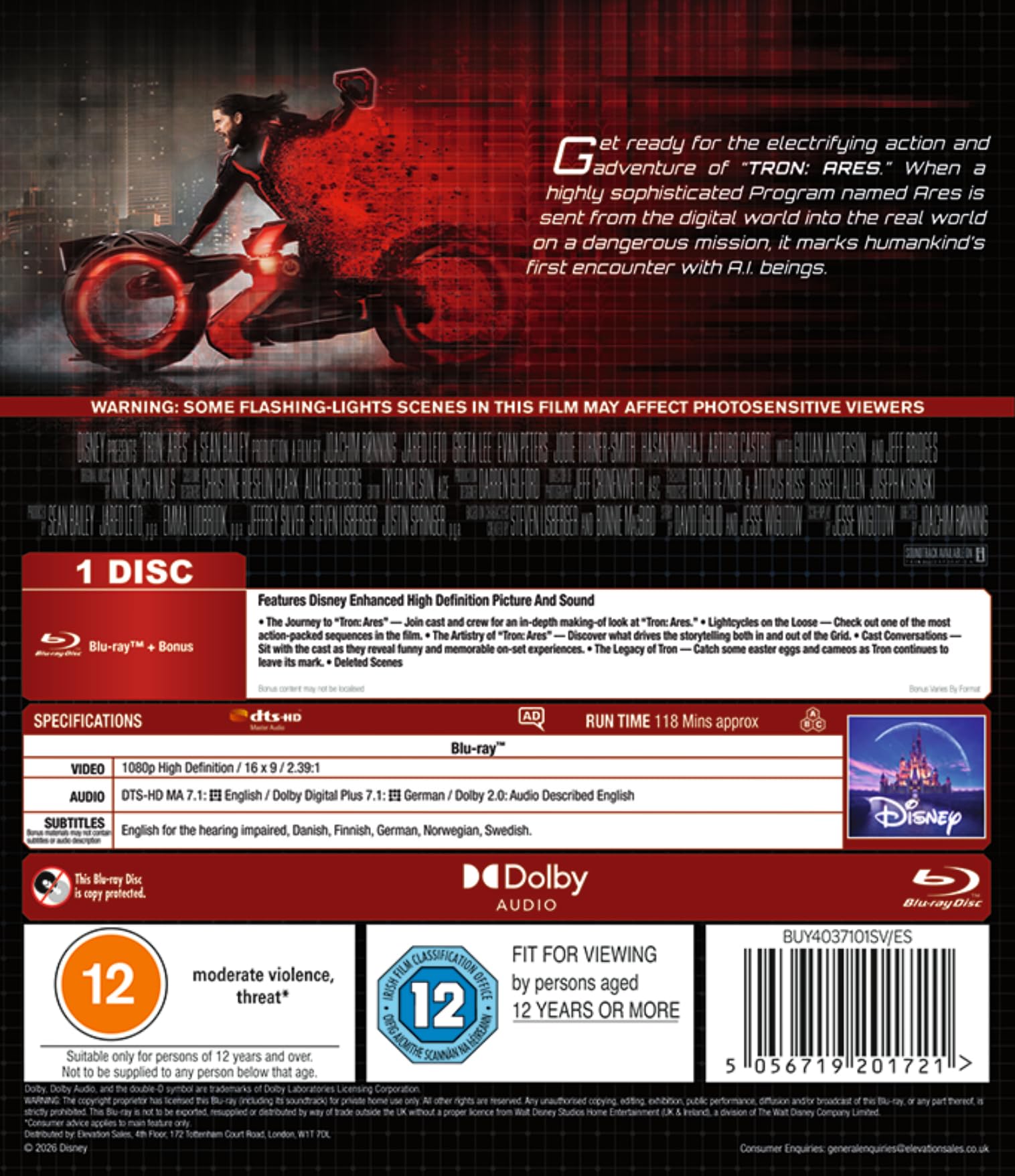 Tron Ares BD [Blu-ray] [Region Free] 5