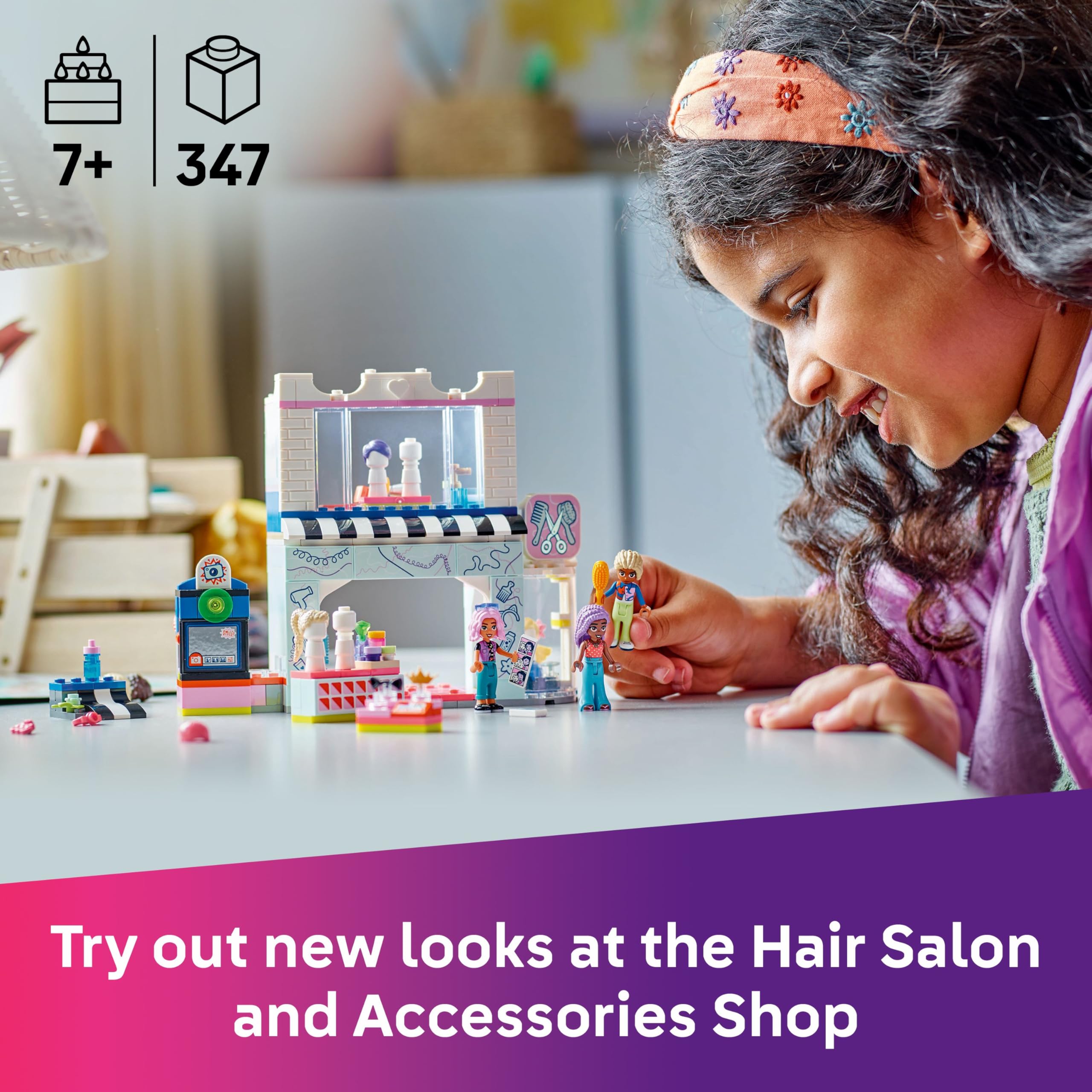 LEGO Friends Hair Salon and Accessories Shop Toy - Role-Play Set for Ages 7+ 9