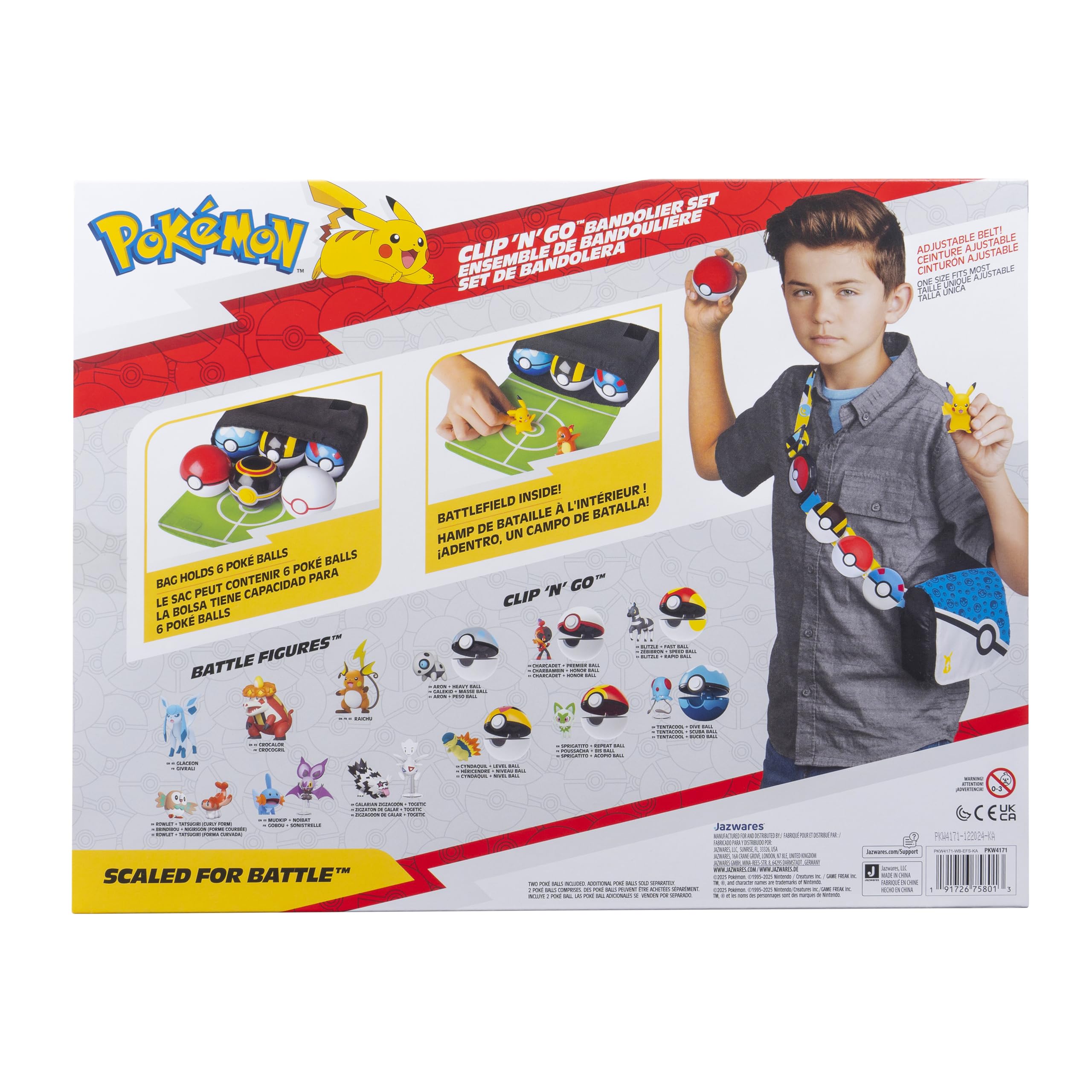 Pokémon Pikachu Clip ‘N’ Go Bandolier Set - Battle Ready with 2-Inch Pikachu Figure & Poké Balls 16