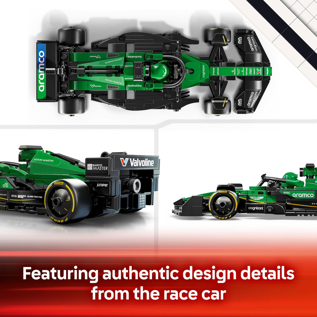 LEGO Speed Champions Aston Martin Aramco F1 AMR24 Race Car Toy - Building Set with Driver Minifigure for Ages 10+