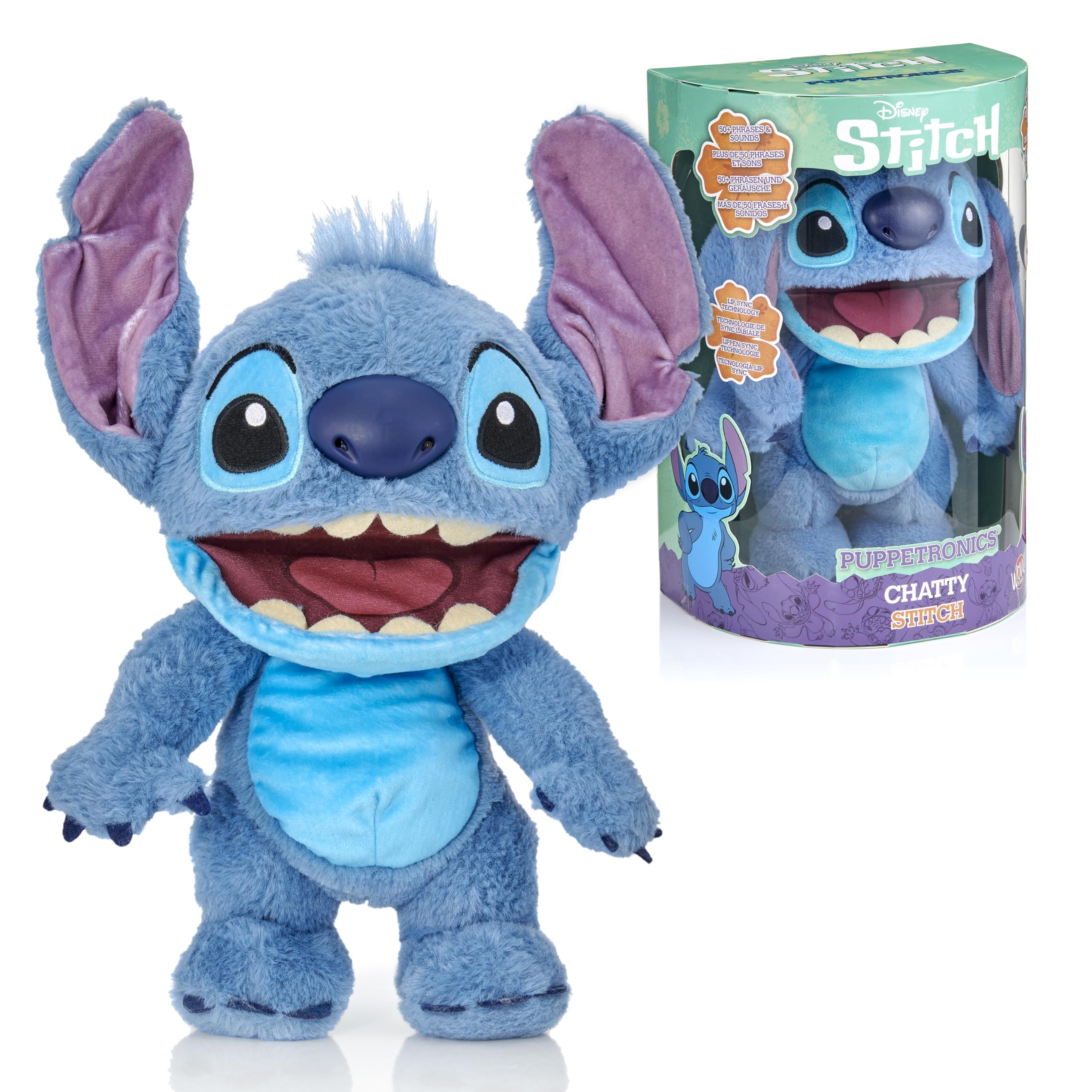 WOW! STUFF Disney Chatty Stitch Deluxe Puppetronic - Interactive Animatronic Plush with Sound & Touch Sensors 1