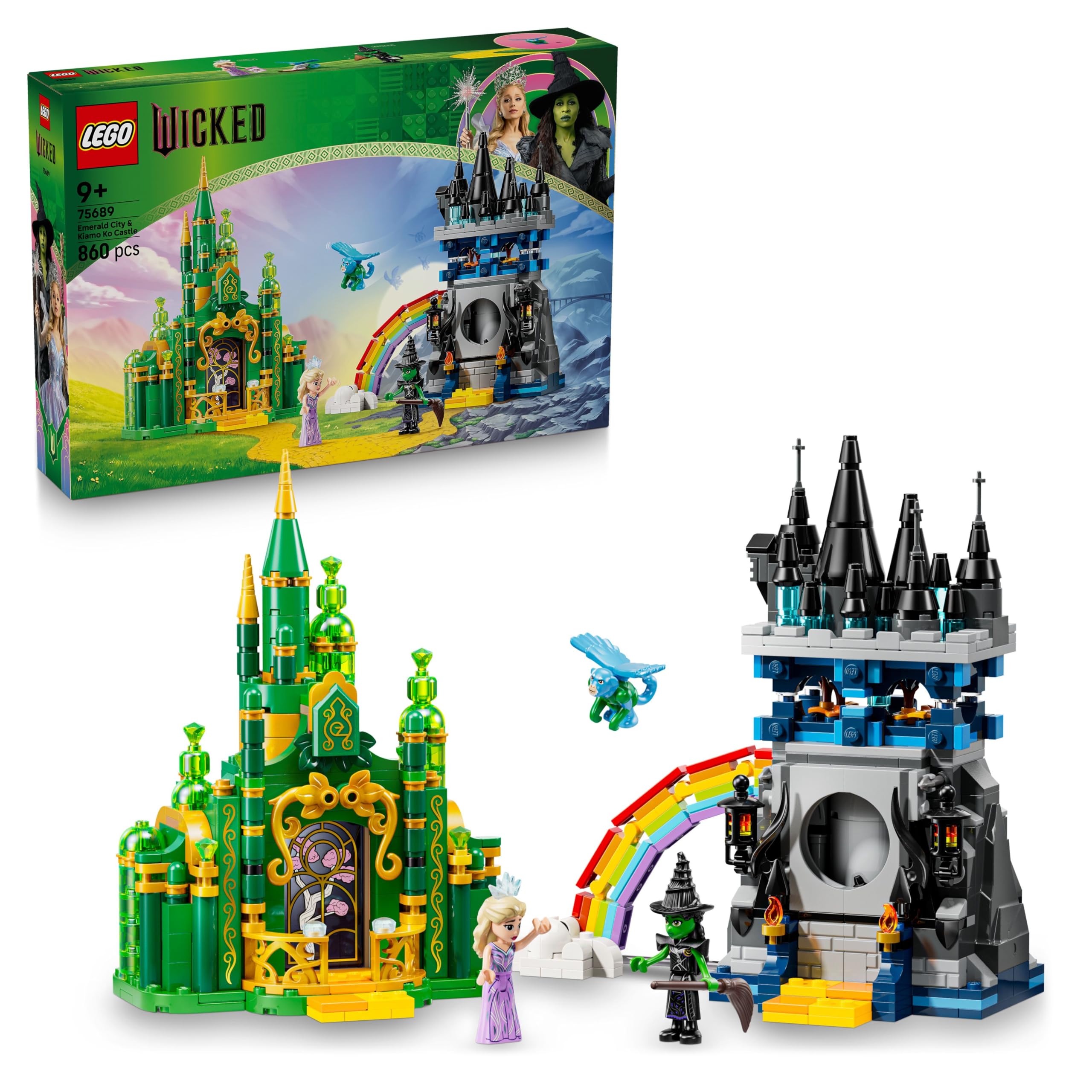 LEGO WICKED Emerald City & Kiamo Ko Castle Building Set - 2 Models, 2 Minidolls | Ages 9+