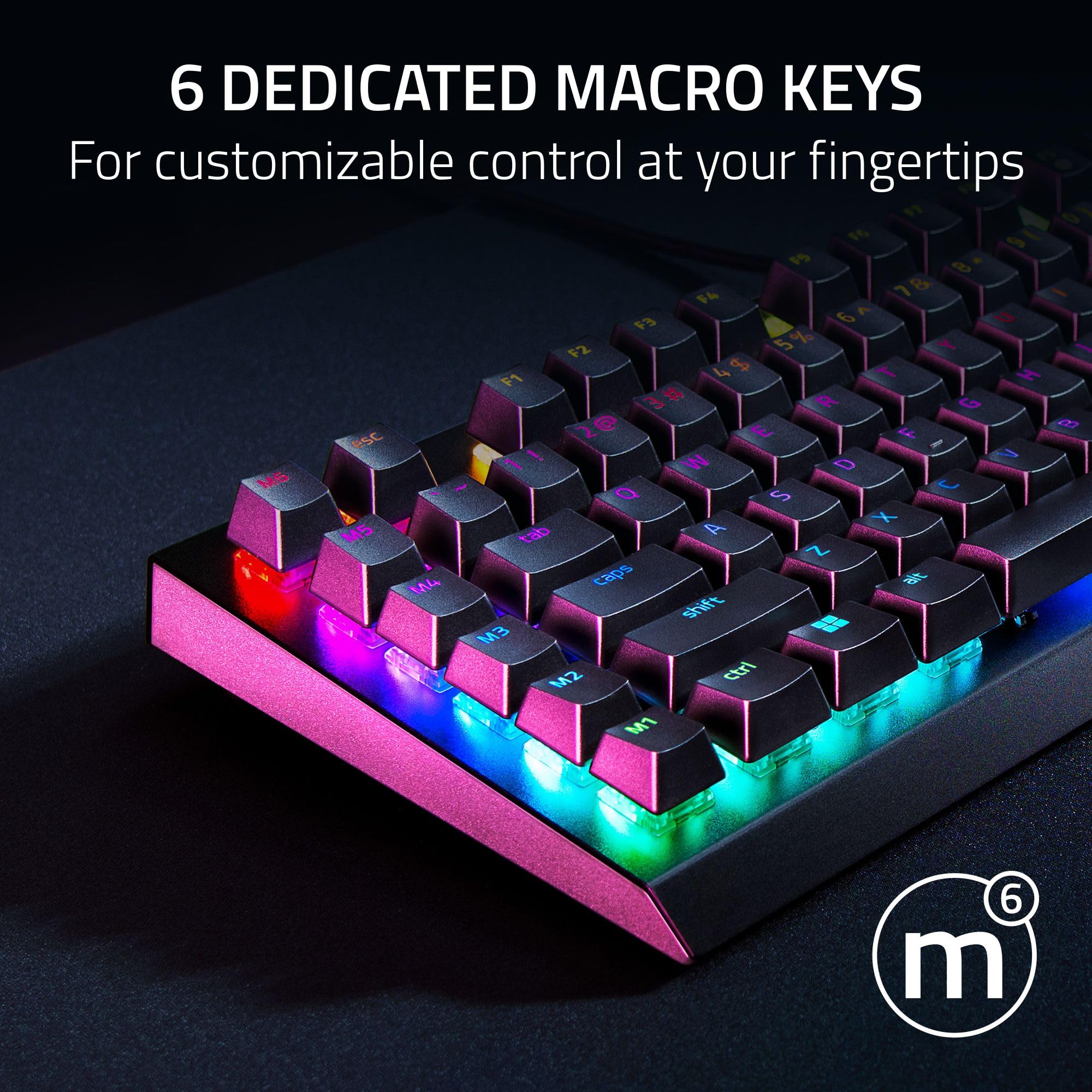 Razer BlackWidow V4 X - UK Mechanical Gaming Keyboard with Green Switches, 6 Macro Keys, Chroma RGB Lighting 6