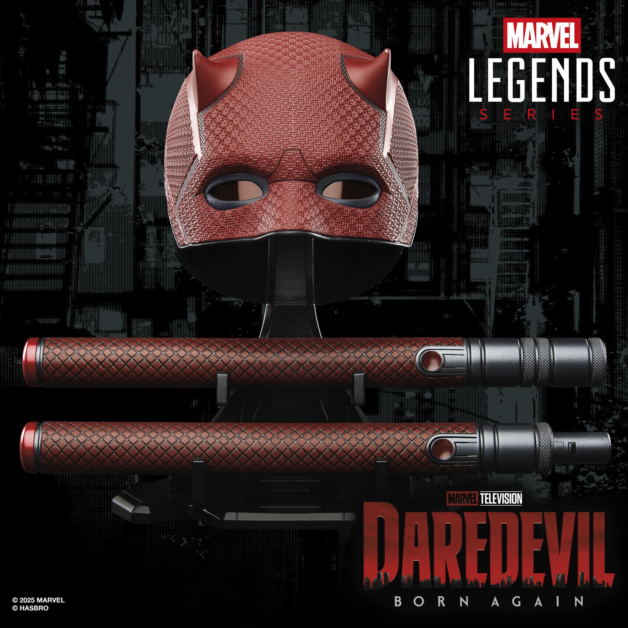 Marvel Legends Daredevil: Born Again Roleplay Mask and Billy Club Set | 1:1 Scale Wearable 4
