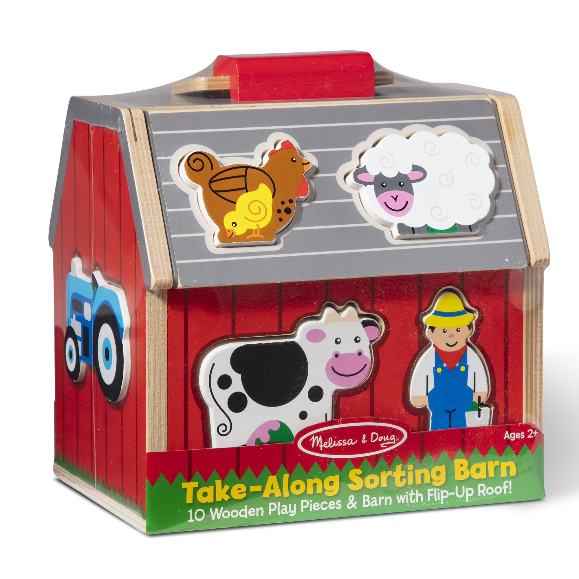 Melissa & Doug Wooden Take-Along Sorting Barn | 10 Chunky Farm Pieces | Ages 2+ 7