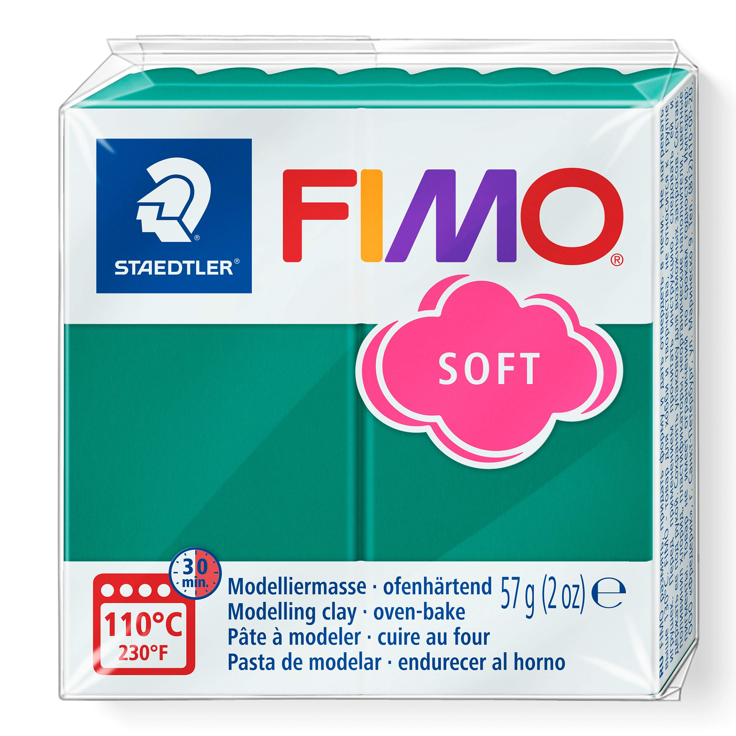 Staedtler Fimo Soft 8020-56 Oven-Hardening Modelling Clay - Emerald, 56g 6