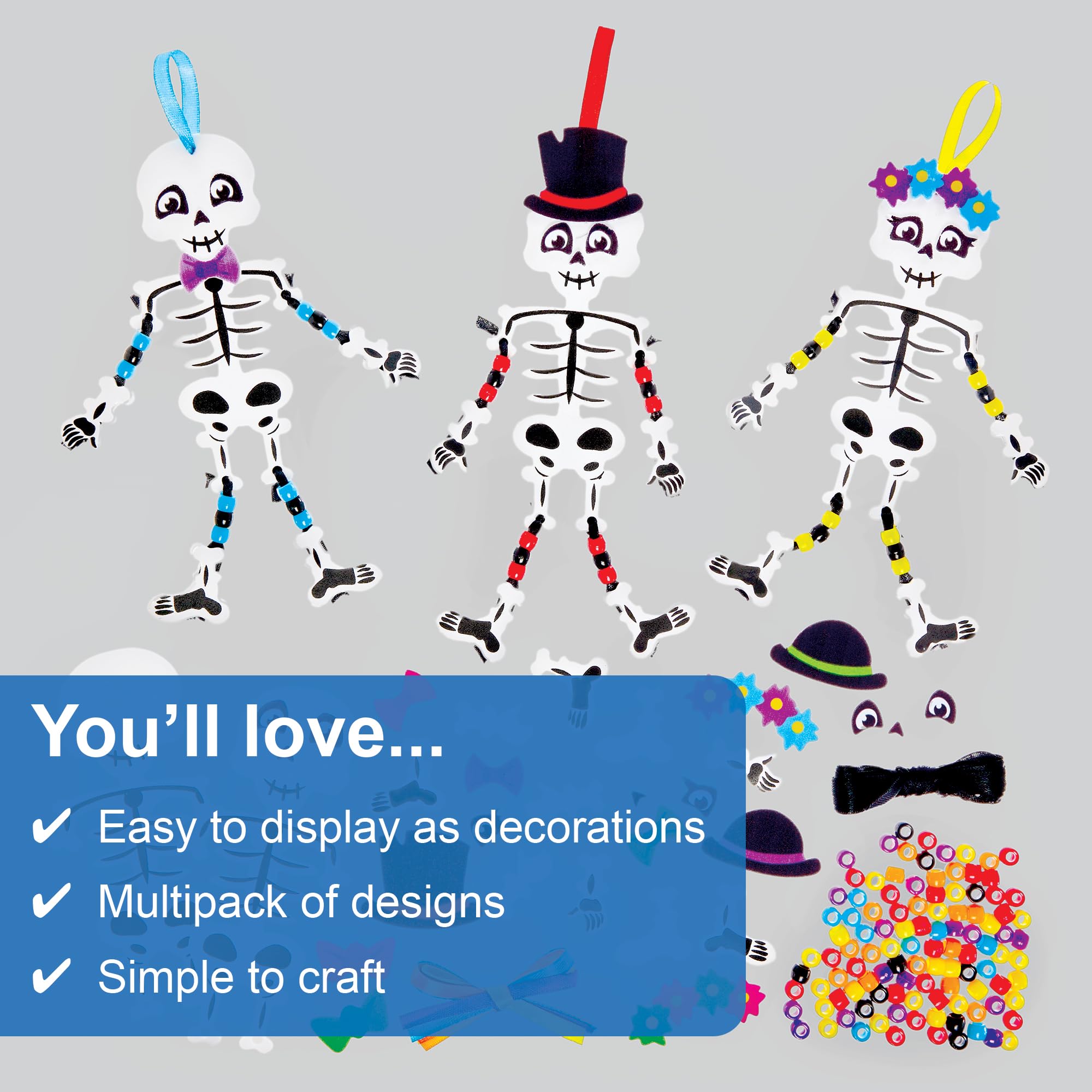 Baker Ross Skeleton Dangly Arm and Leg Decoration Kit - Pack of 5 6