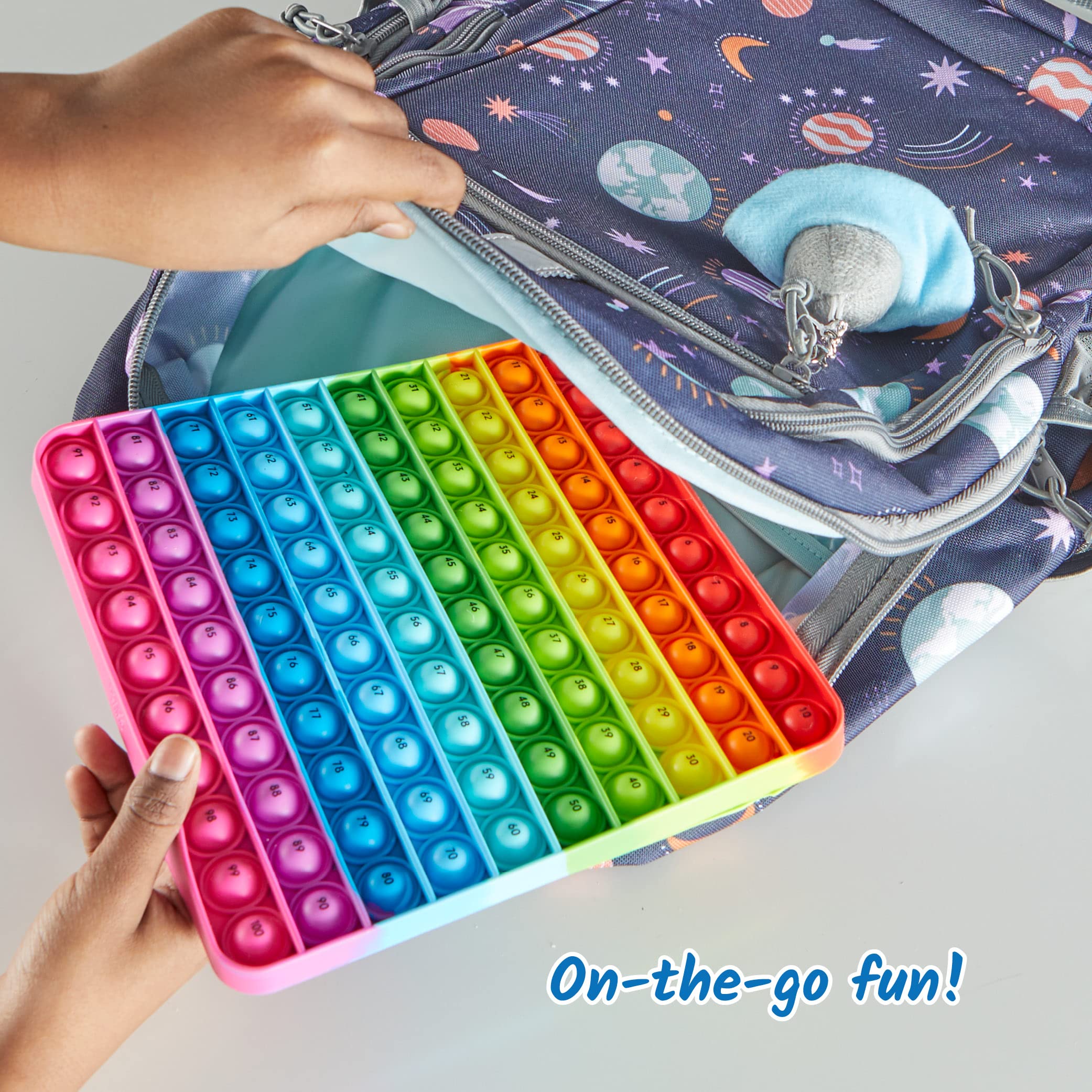 hand2mind Learning Resources Hundred Board Sensory Bubble Popper | Silicone Fidget Toy for Math & Focus 7