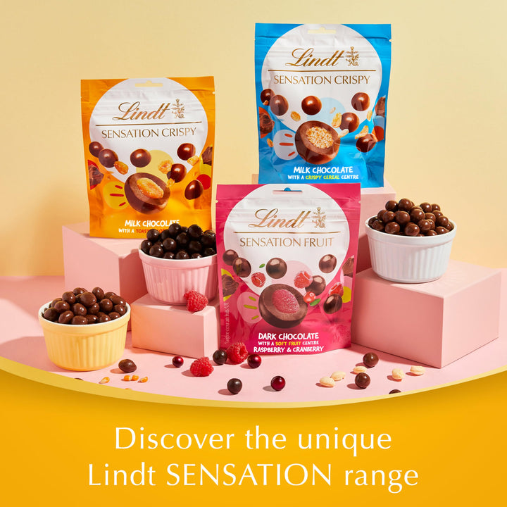 Lindt Crispy Corn Sensations - Milk Chocolate with Toasted Corn 140g Pouch