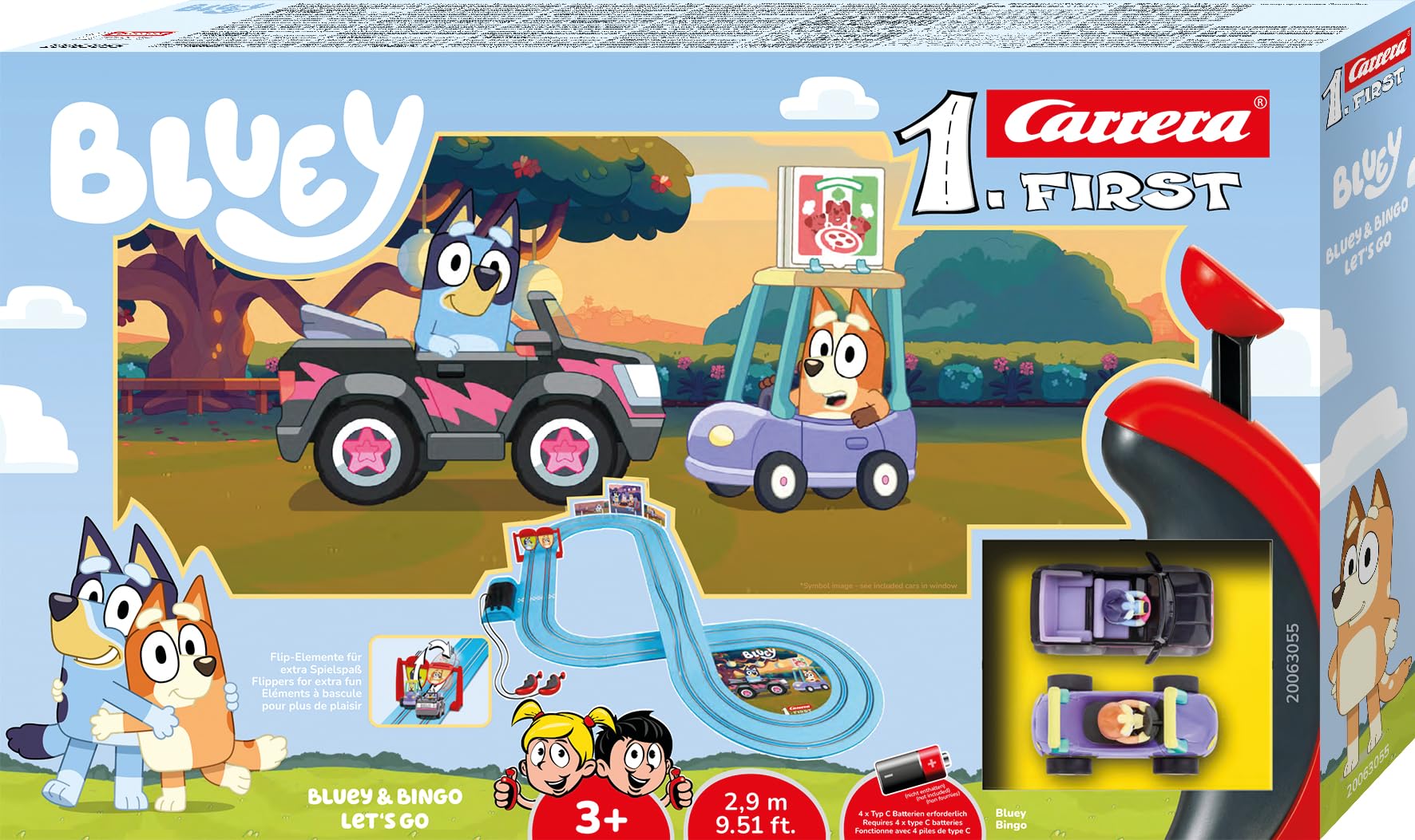 Carrera FIRST Bluey Let's Go Slot Racing Track - Battery Operated Playset for Toddlers 3+ 1
