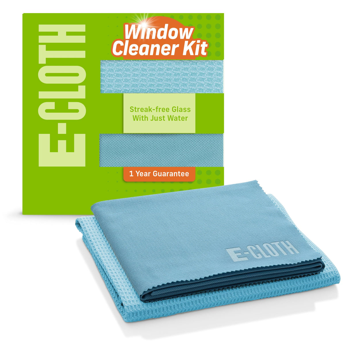 E-Cloth Window Cleaner Kit - Streak-Free Glass Cleaning Cloths, 2-Pack