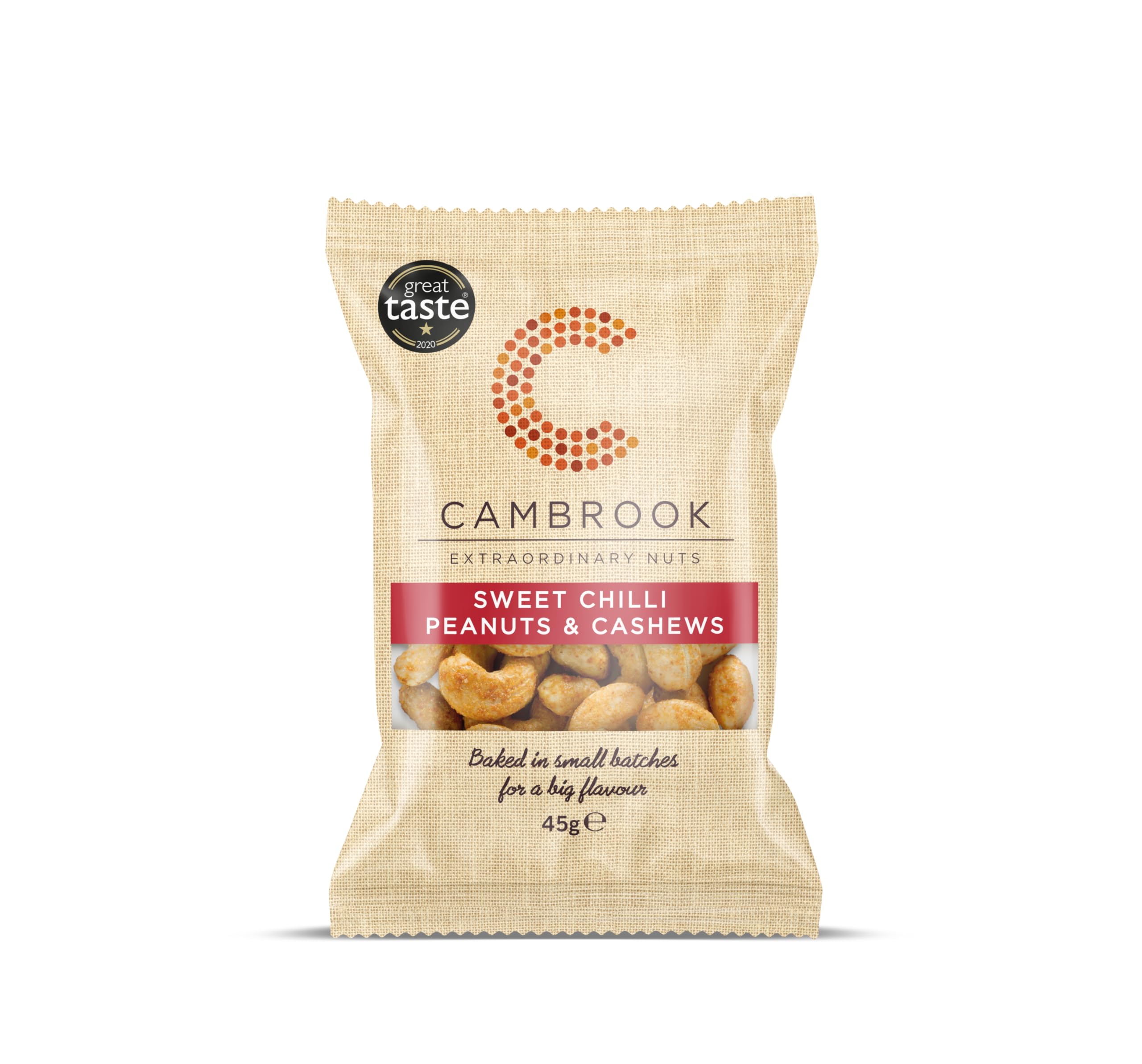 Cambrook - Baked Sweet Chilli Peanuts & Cashews | 45g Bag | Gluten Free