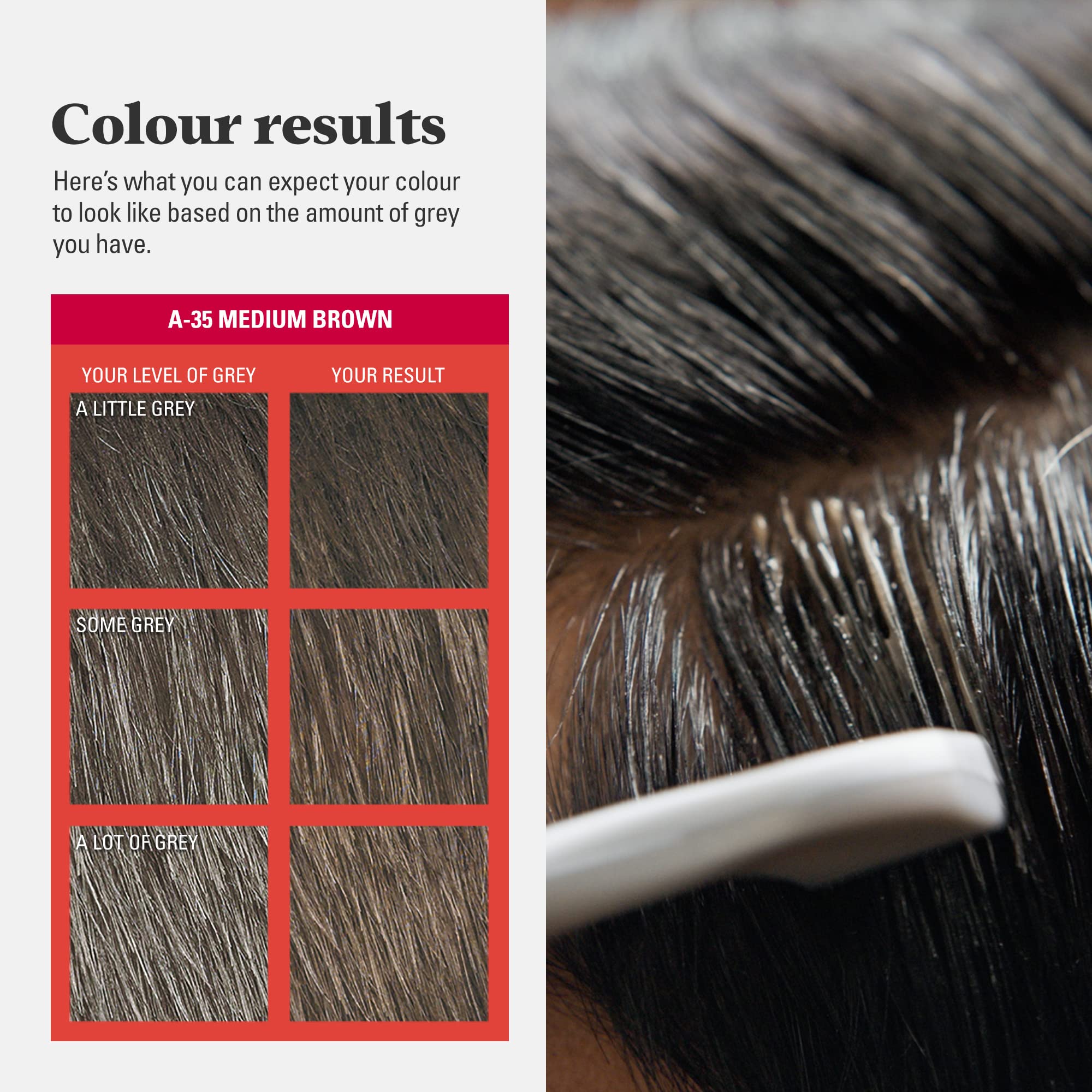Just for Men Ultra Medium Brown Hair Colour Dye - Comb-In Applicator for Grey Coverage (A35) 4