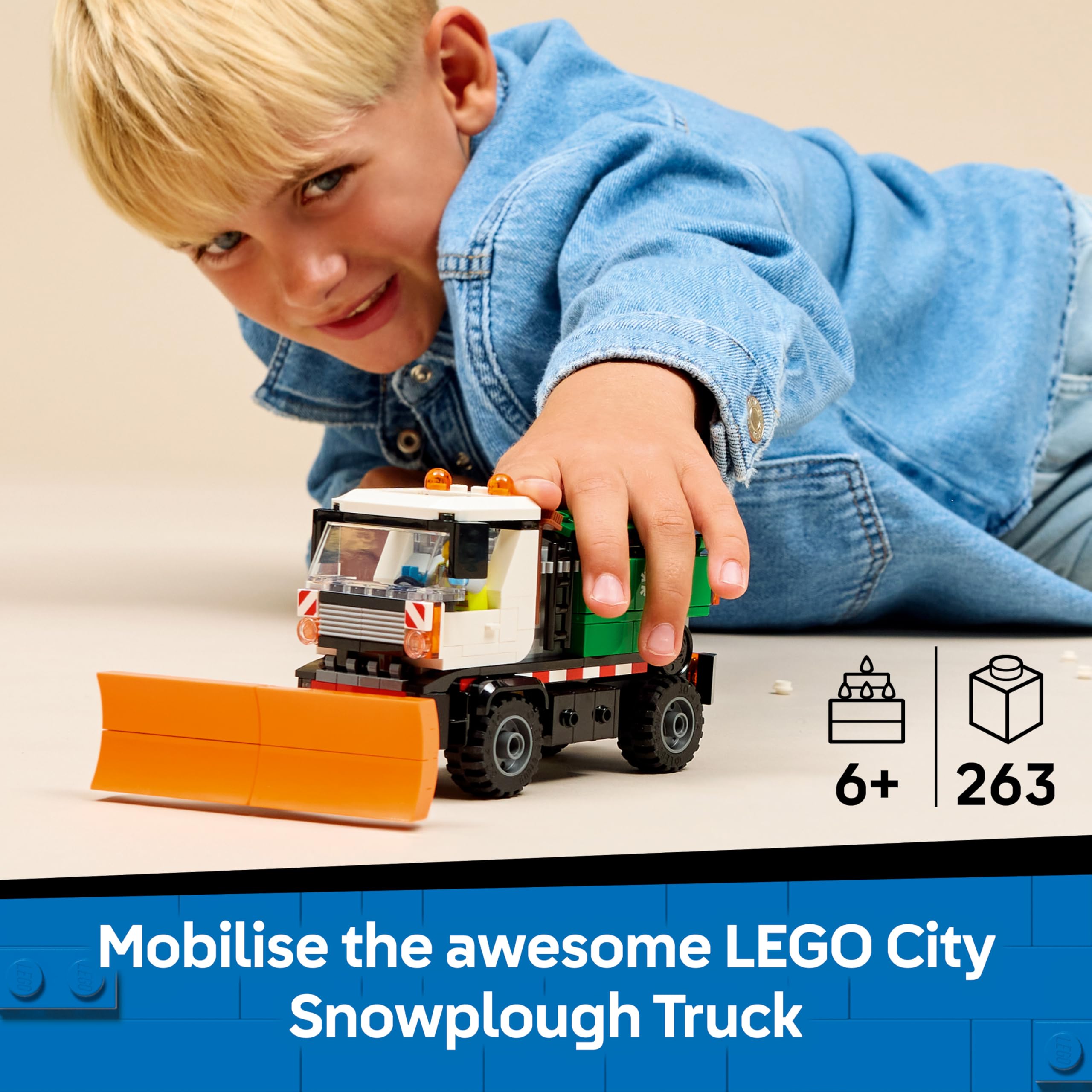 LEGO City Snowplough Truck Toy 60490 - Minifigure, Tools & Gritter | Ages 6+ 2