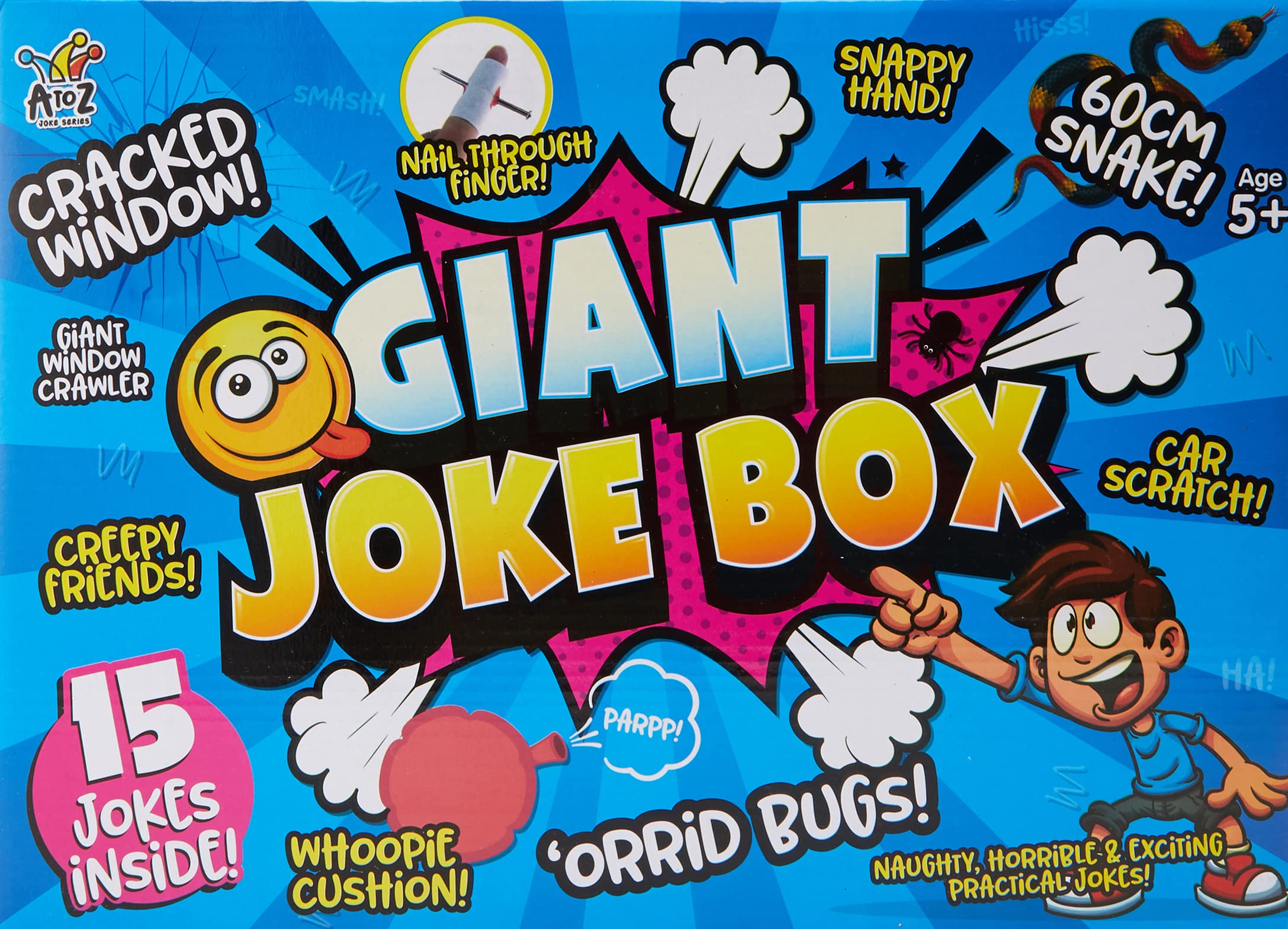 Atoz Giant Joke Box - 15 Practical Jokes Set | Ages 5+ | Multicolor Plastic