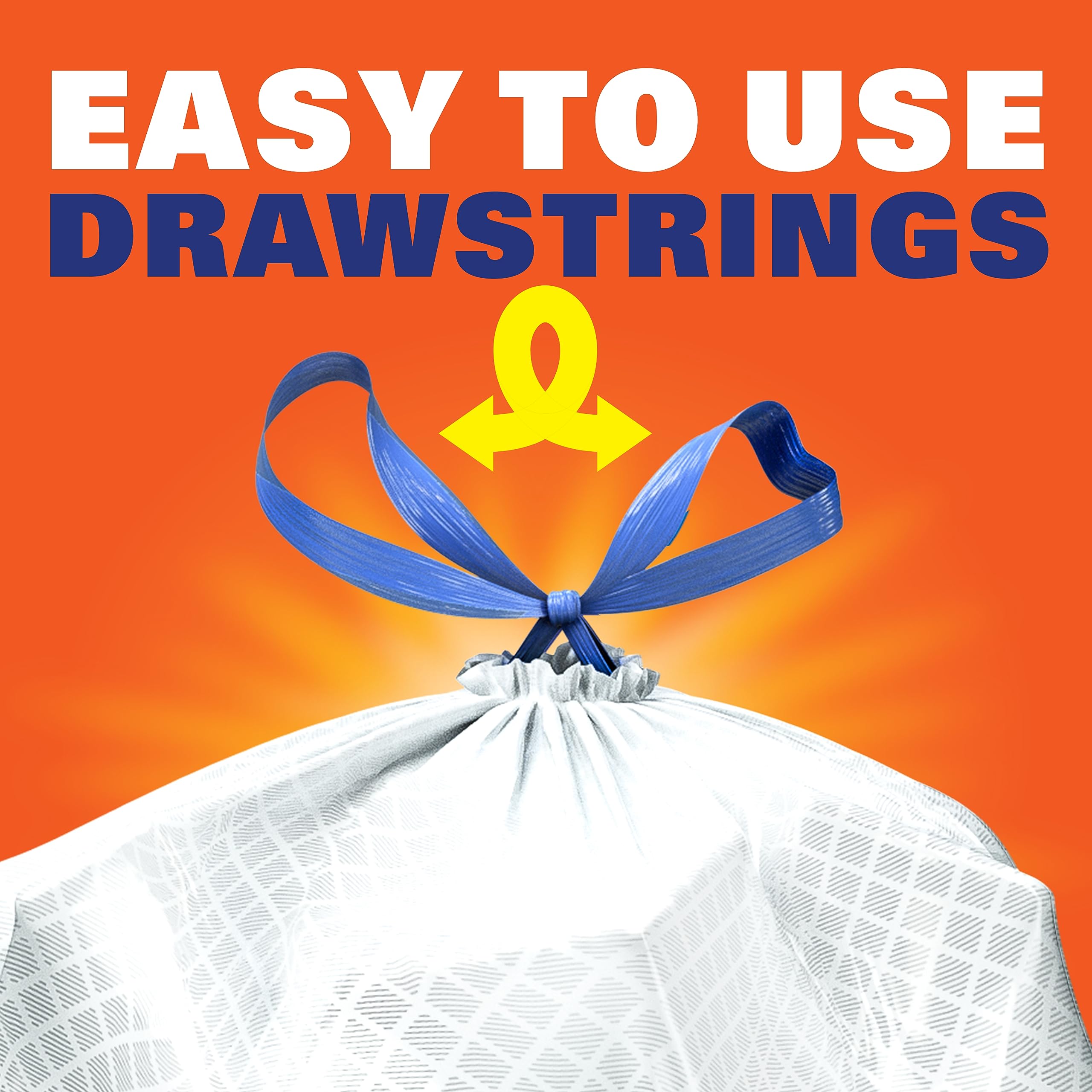 Hefty Ultra Strong Trash Bags Clean Burst Scent 13 Gallon Tall Kitchen Drawstring 80 Count 7
