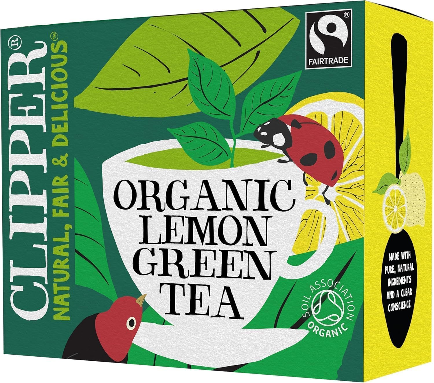 Clipper Natural, Fair & Delicious Organic Lemon Green Tea Bags - 80 Count | Fairtrade & Biodegradable 1