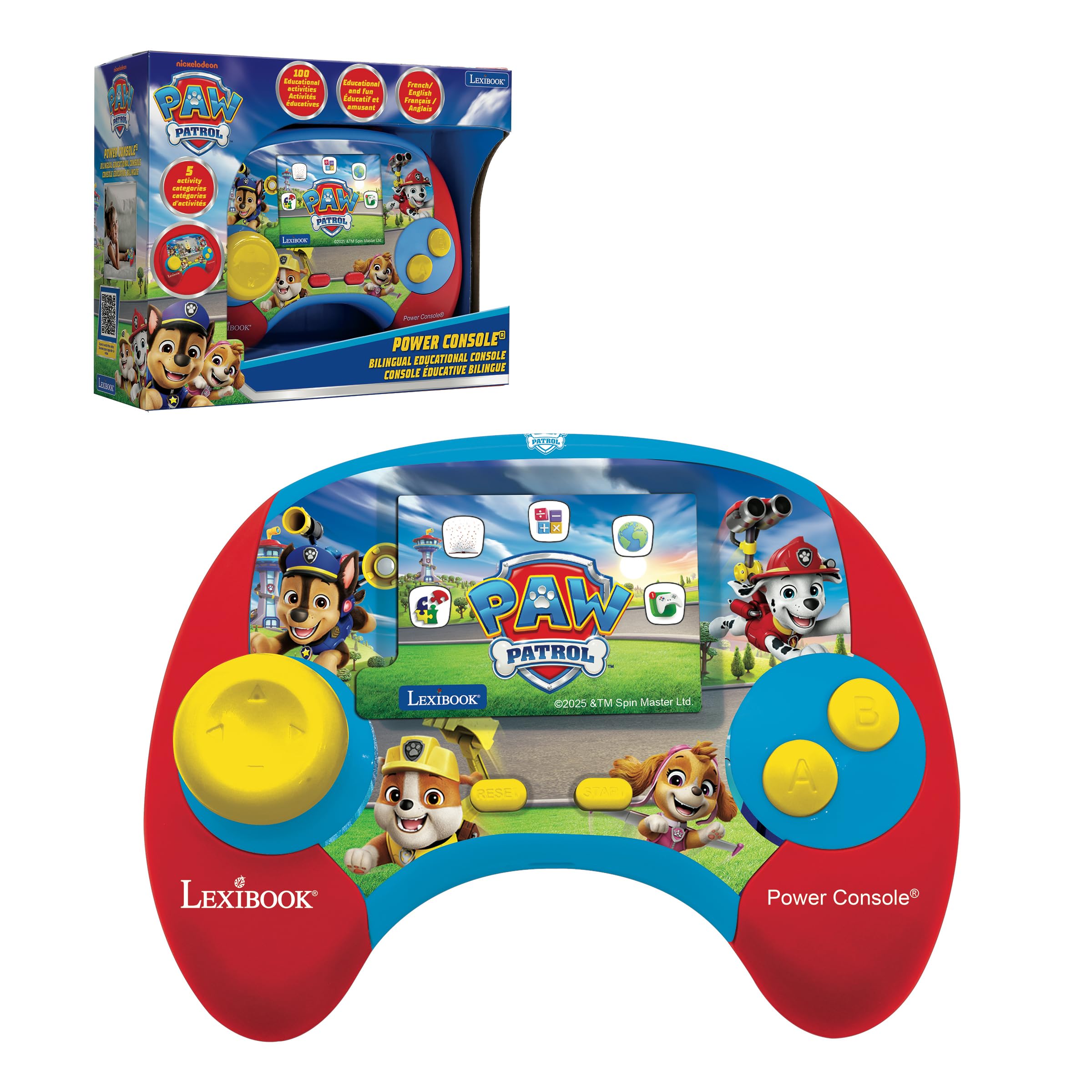 Lexibook Paw Patrol Power Console Bilingual Educational Game Console for Ages 4+