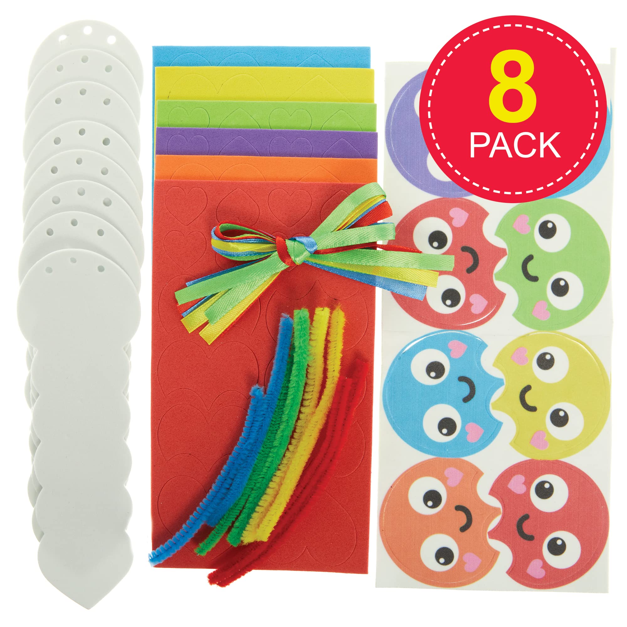 Baker Ross FX455 Caterpillar Rainbow Love Heart Bookmark Kits - Pack of 8 | Foam Craft Kit | Ages 6+ 2