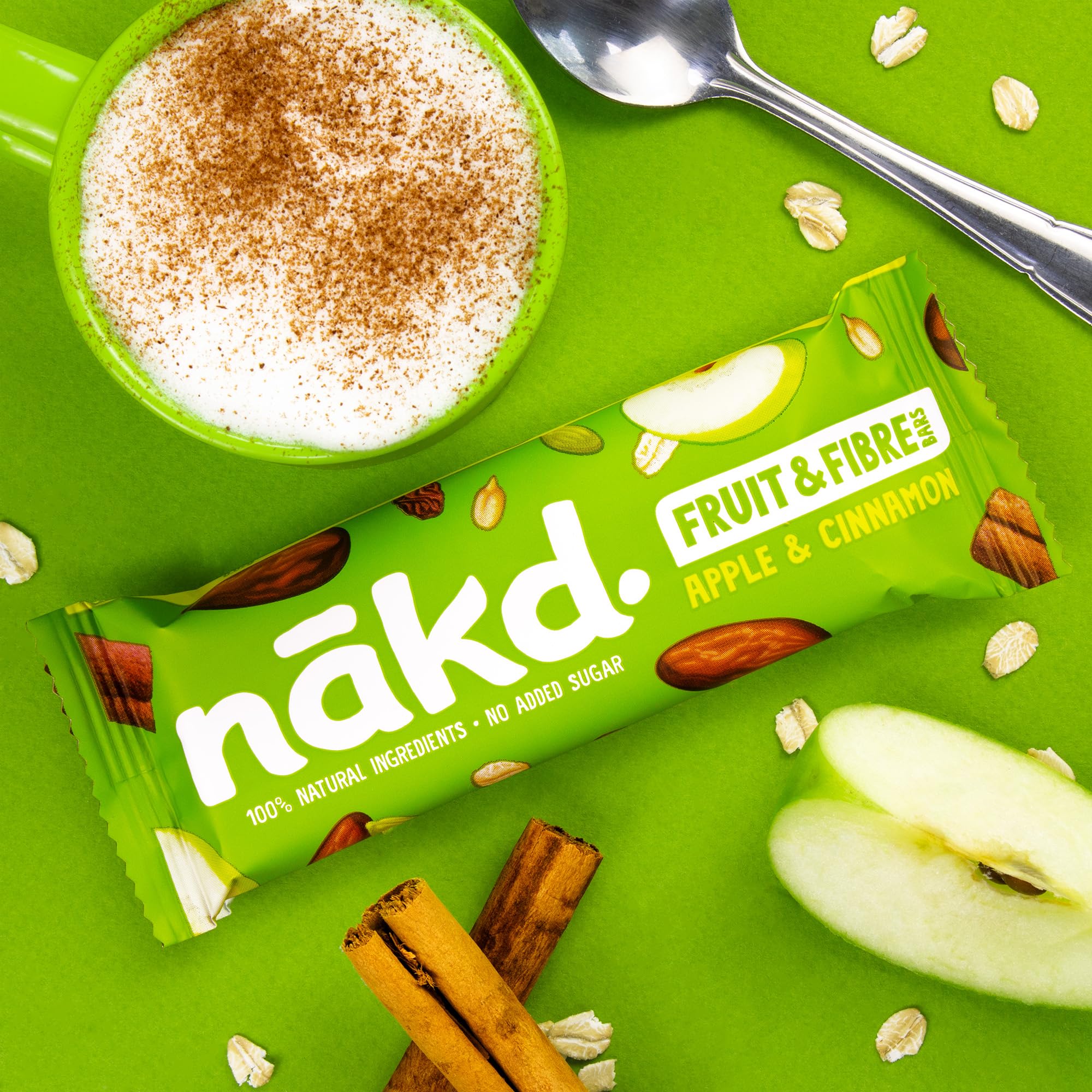 Nakd Fruit & Fibre Apple & Cinnamon Bars - 16 Count, High Fibre, Vegan, Gluten Free | 704g 4