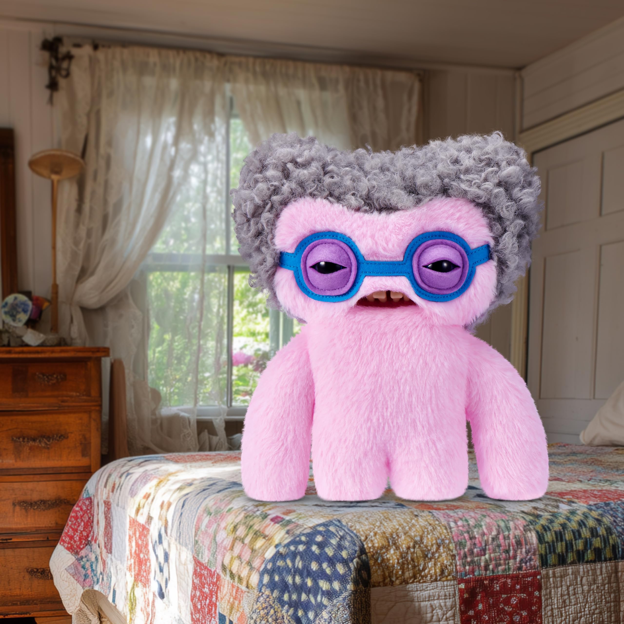 Fuggler Old Fogies Squidge 9-Inch Plush Toy | Human-Like Teeth | Collectible Stuffed Animal