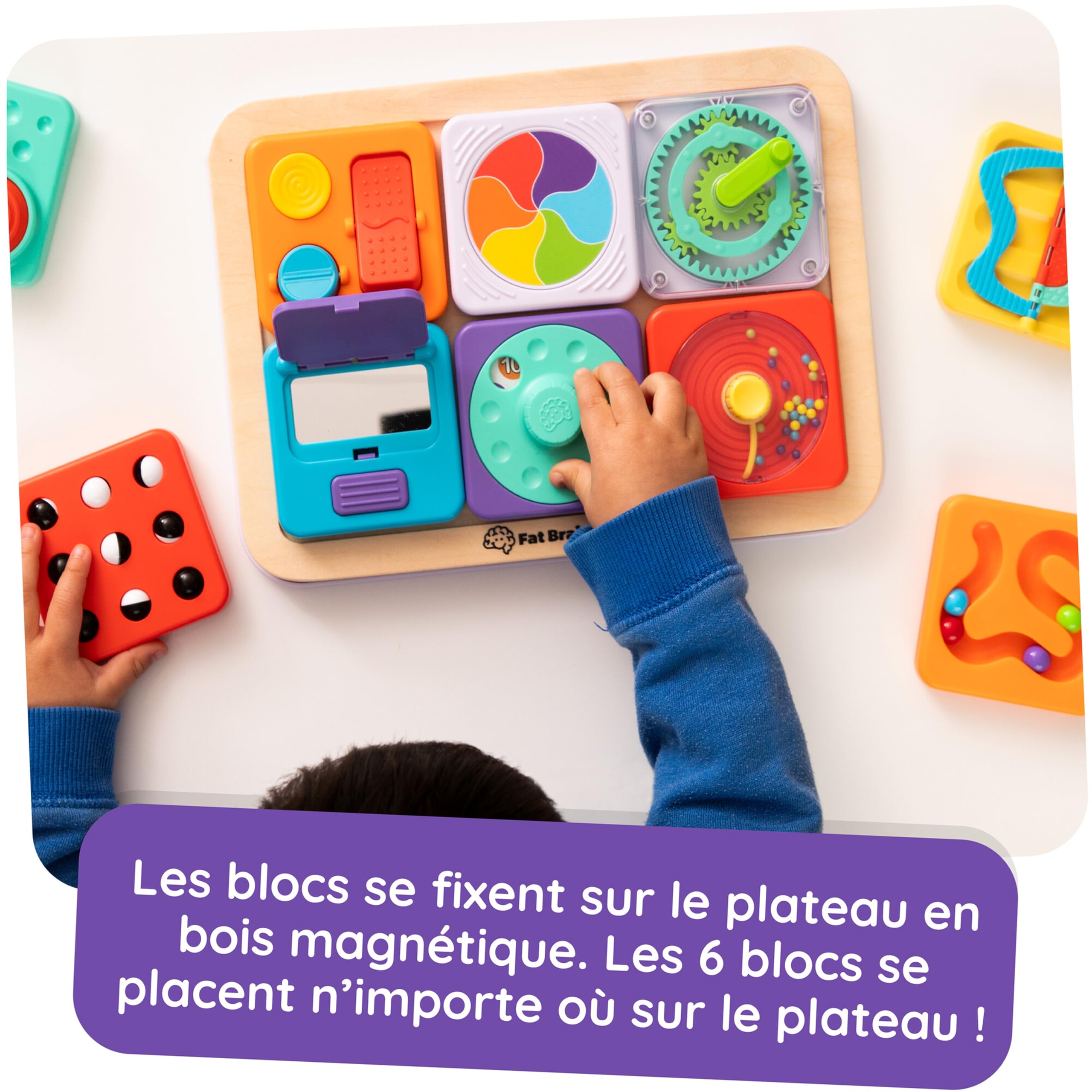 Fat Brain Toys PlayTab Essential Set Magnetic Sensory Activity Board for Ages 12 Months+ 6
