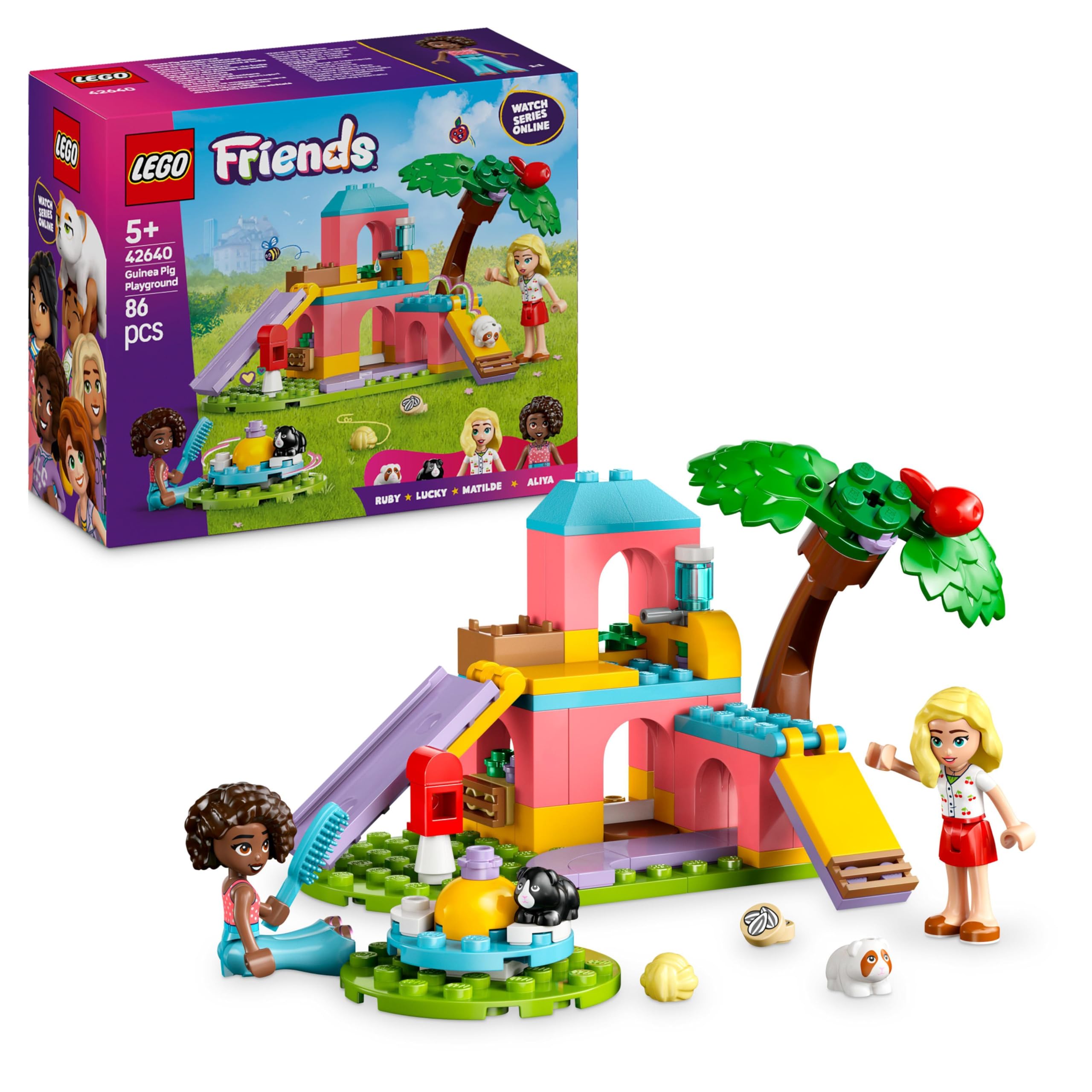 LEGO Friends Guinea Pig Playground Toy - 2 Mini Dolls, 2 Guinea Pig Figures, 86-Piece Building Set for Ages 5+ 1