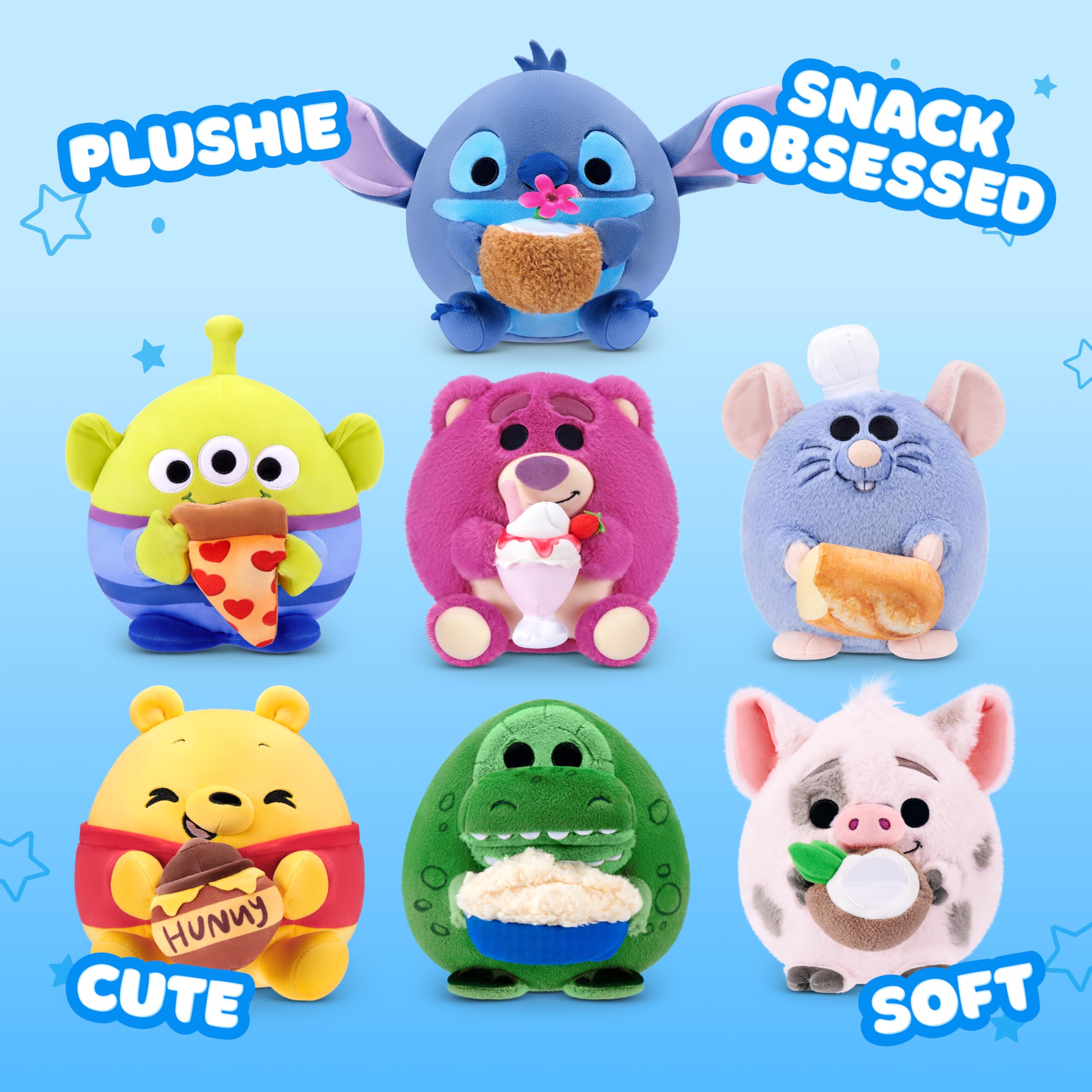 Snackles Disney 8-Inch Plush Toy - Rex & Popcorn | Ultra-Soft Polyester 5
