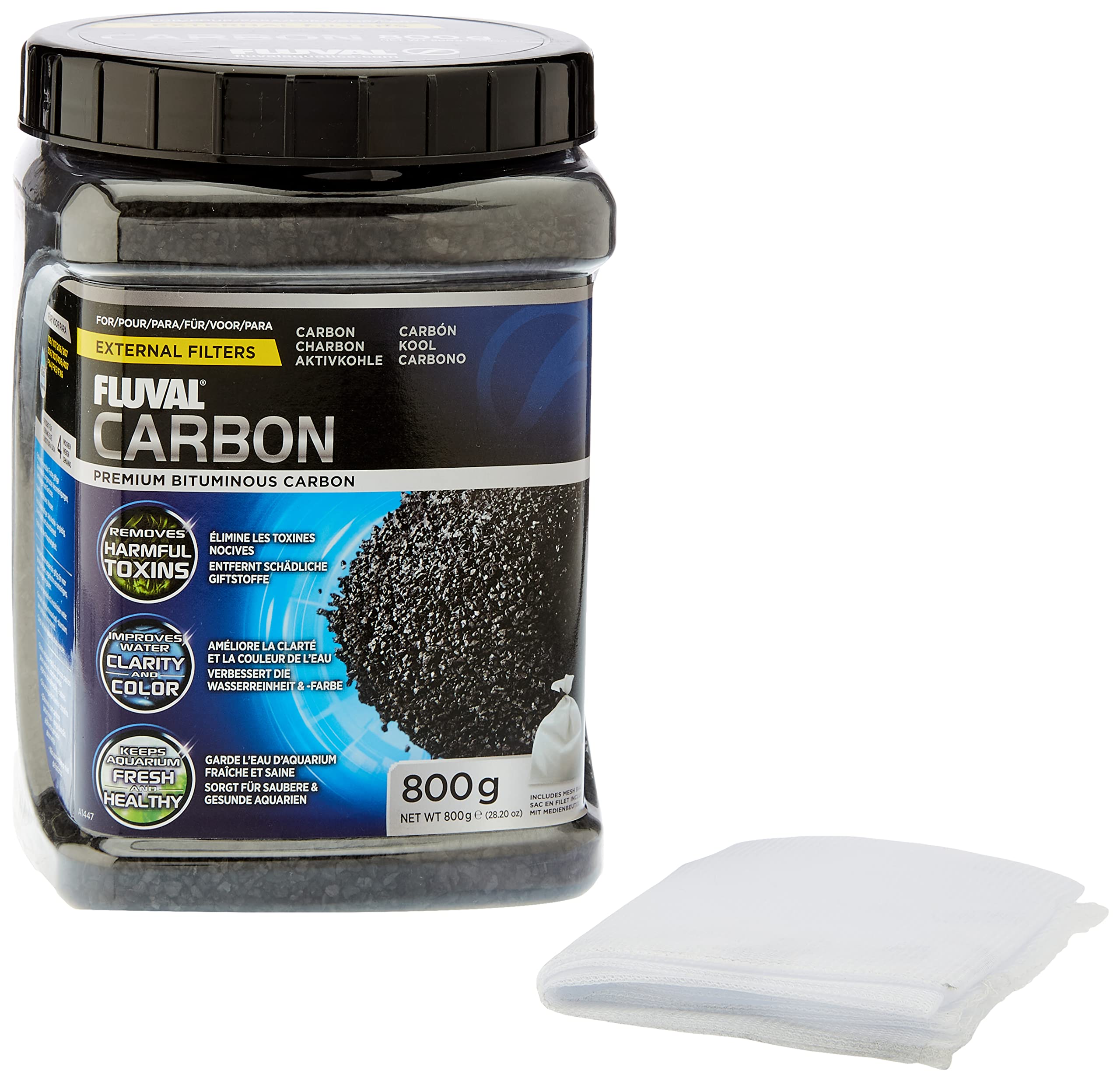 Fluval A1447 Activated Carbon Chemical Filtration Media | 800 g Bulk Jar 2