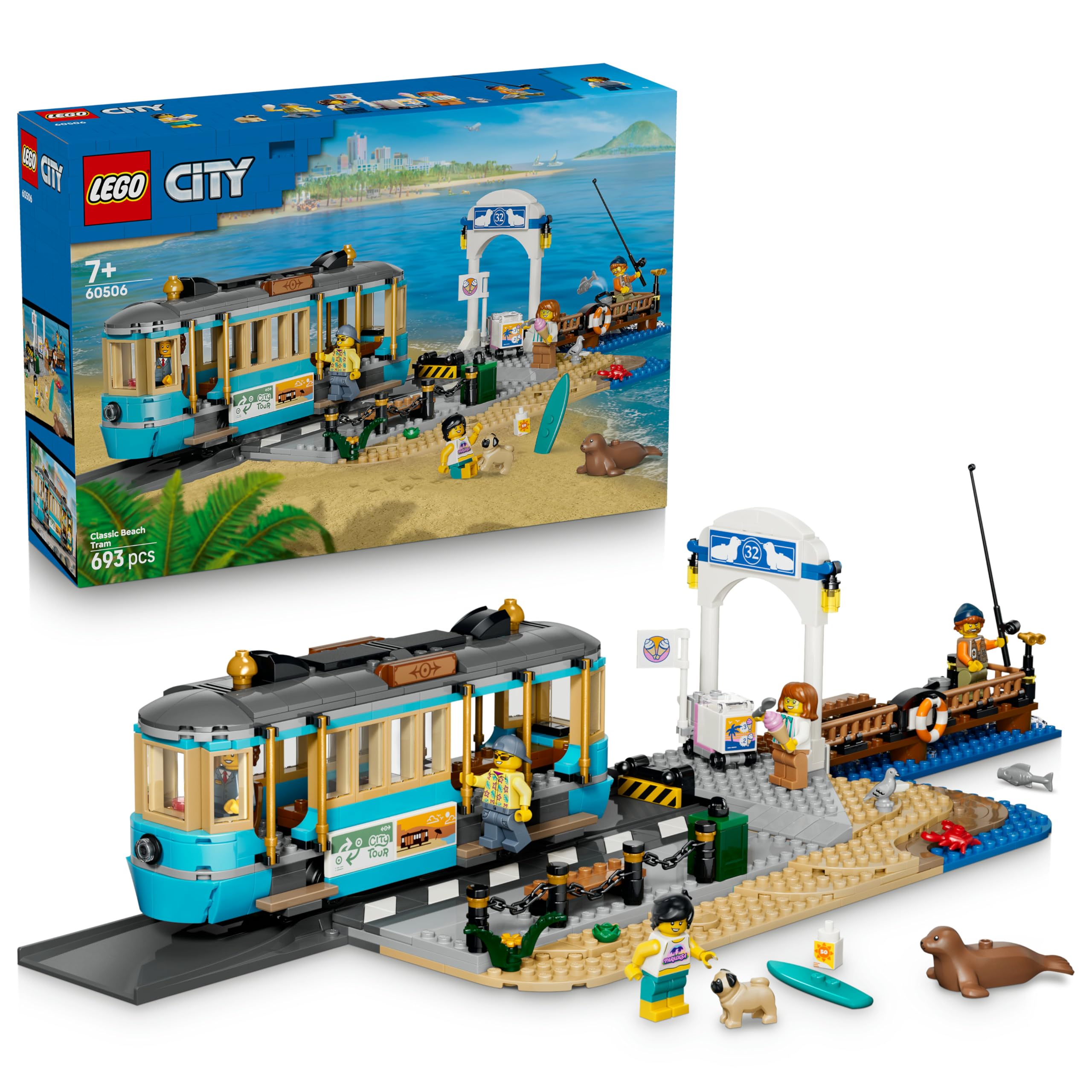 LEGO City Classic Beach Tram Building Set | Ages 7+ | Model 60506