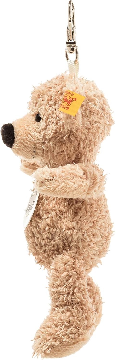 Steiff Fynn Teddy Bear Keyring - Plush Beige 12cm with Button in Ear 6