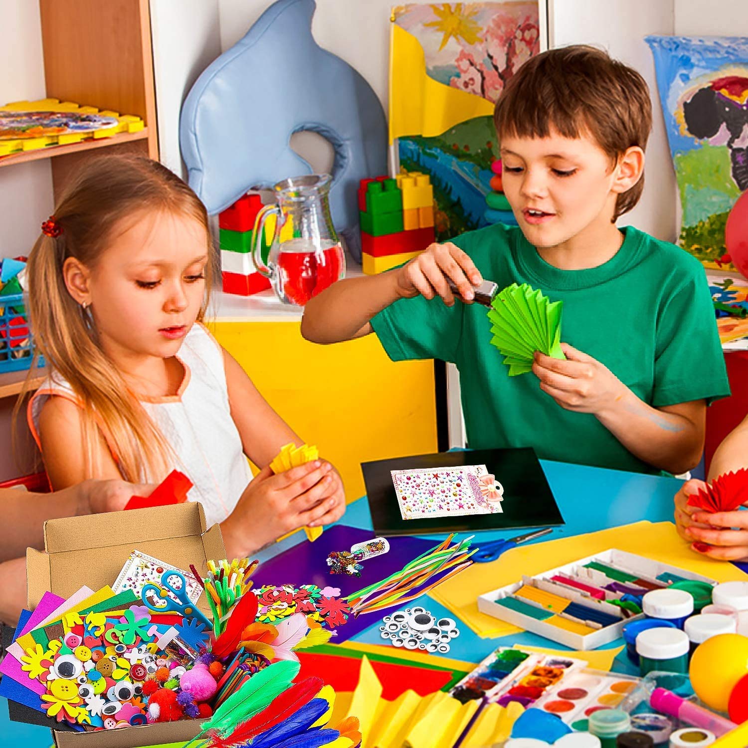 RAM ONLINE Giant 200 Piece Kids Craft Jar | DIY Art Set | Ages 3+ | Multi-Color 2
