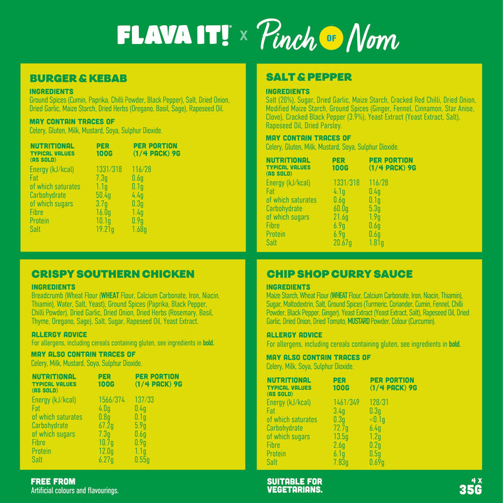 Flava It! - Pinch of Nom Fakeaway Favourites Seasoning Mix Multipack