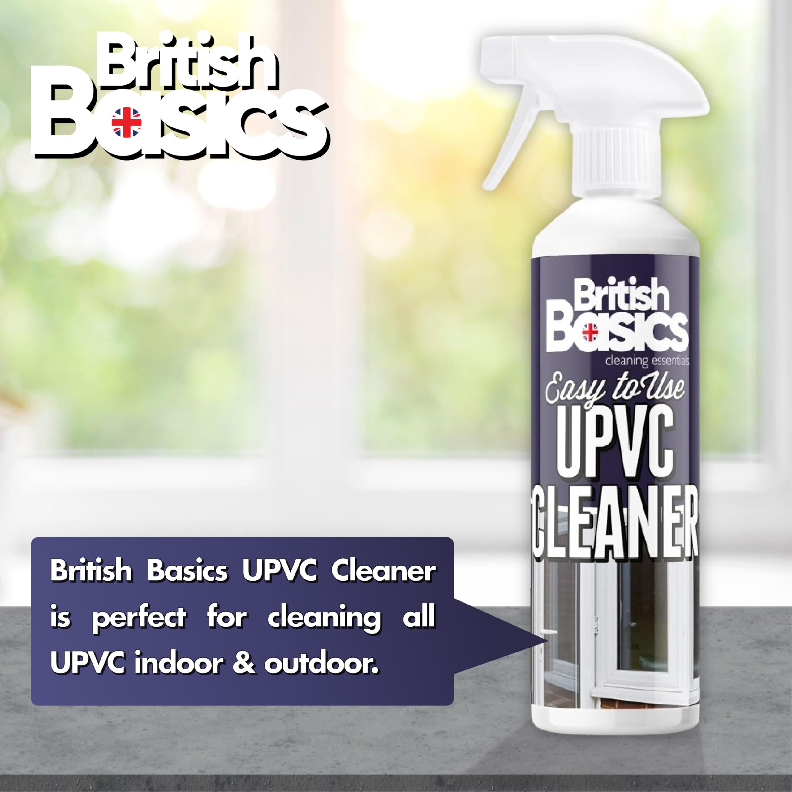 BritishBasics UPVC Cleaner Spray - Streak-Free Shine | 500 ml Unscented Liquid 3