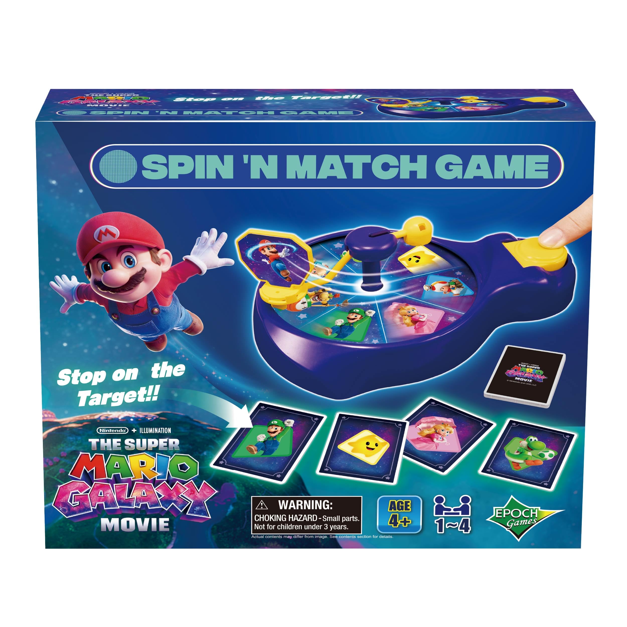 EPOCH Games THE SUPER MARIO GALAXY MOVIE Spin 'n Match Game | 1-4 Players | Ages 4+ 2