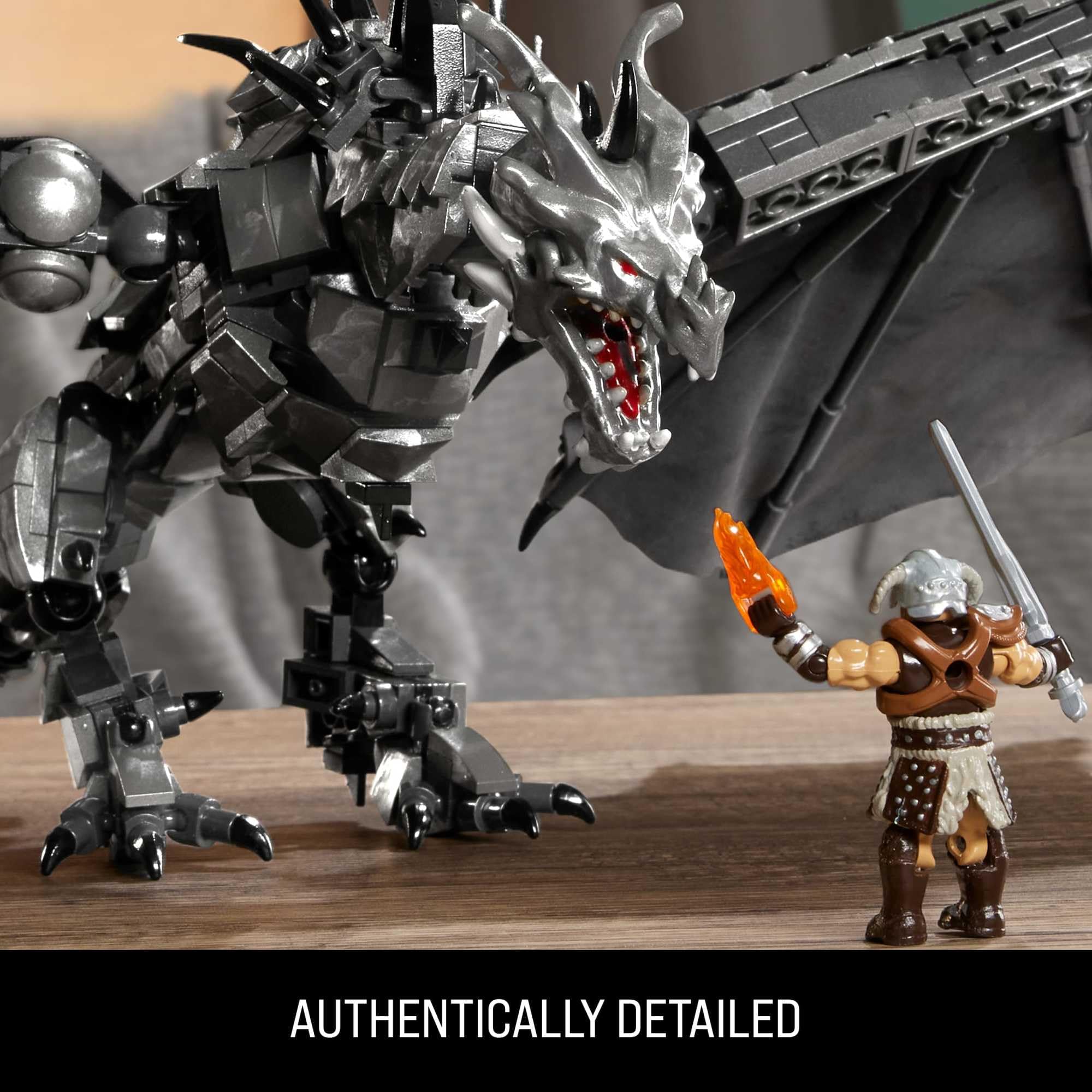 MEGA Skyrim Action Figures Building Toys, Alduin the World Eater with 619 P 6