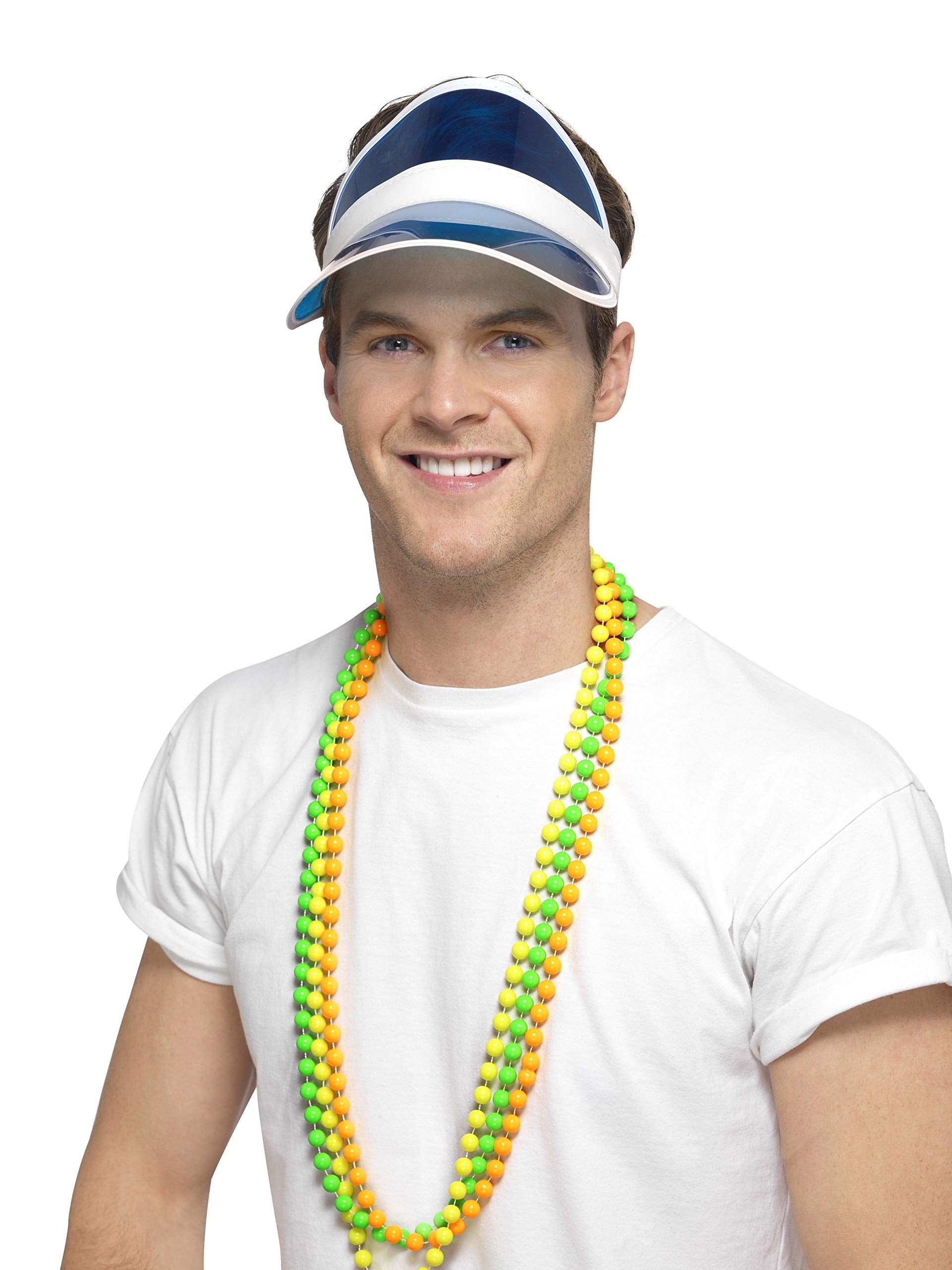 Smiffys 80s Sun Visor Blue - 1980s Fancy Dress Hat for Adults 4