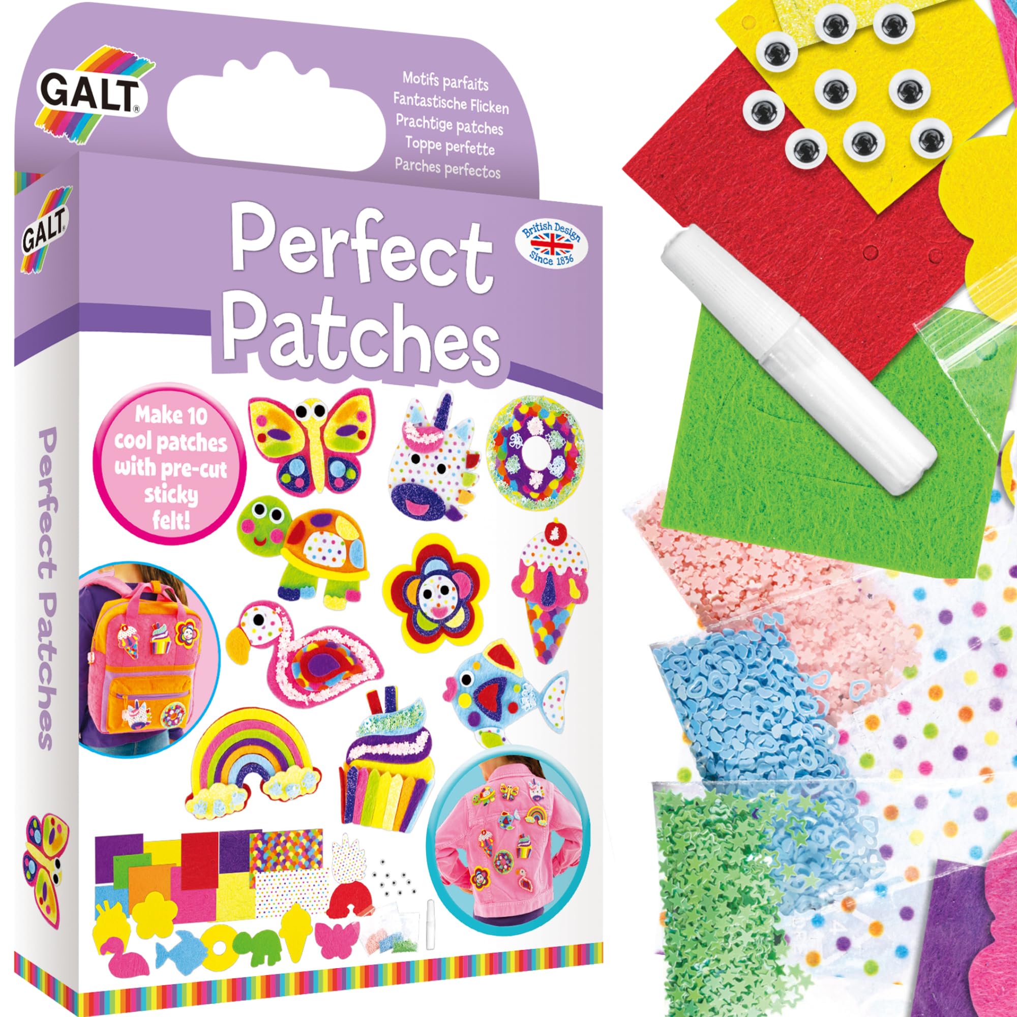 Galt Perfect Patches Arts and Crafts Kit - 10 Fun Fuzzy Felt Faces for Ages 5+ 9