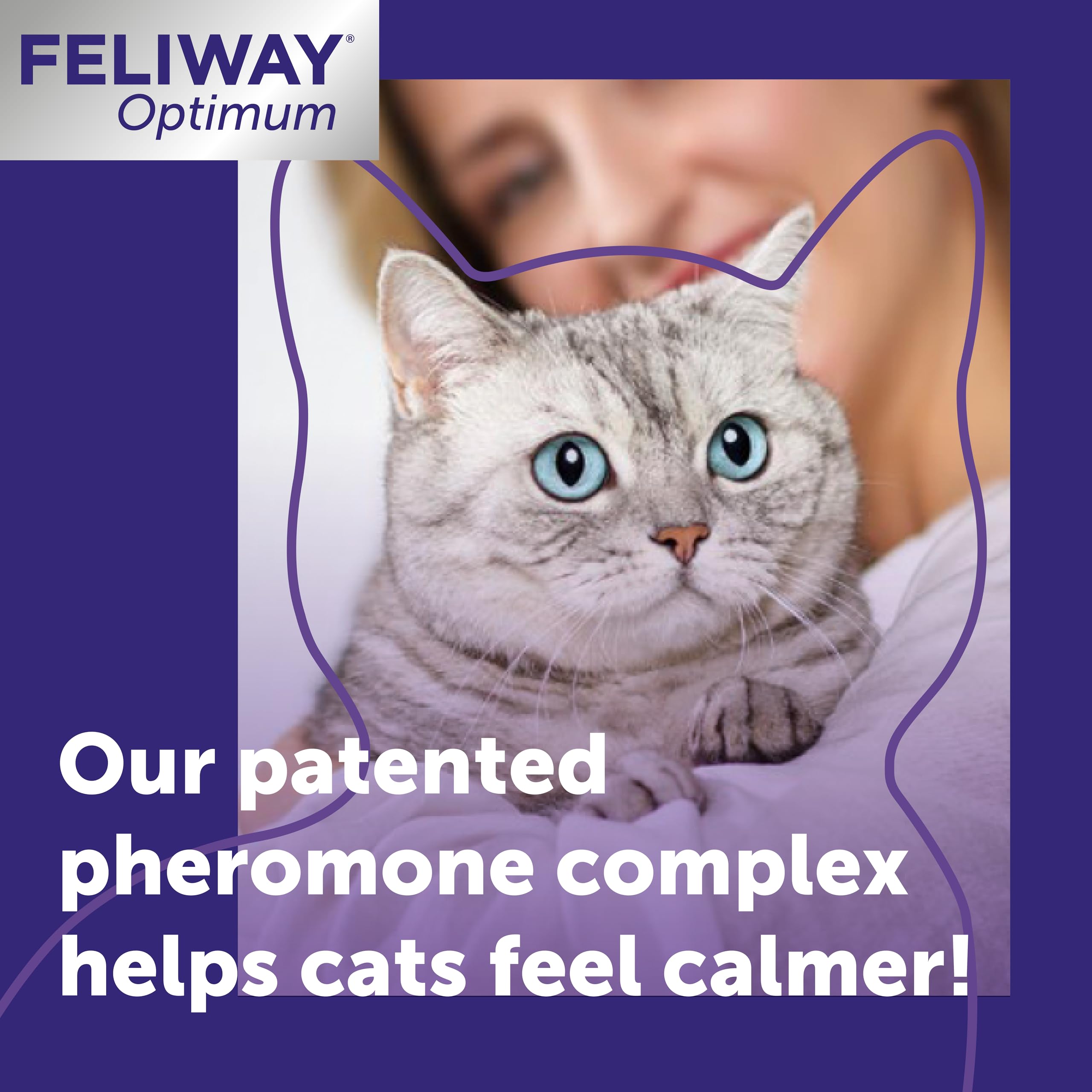 Feliway Optimum Cat Calming Pheromone Diffuser Refill - 30 Day Supply, 48ml 2
