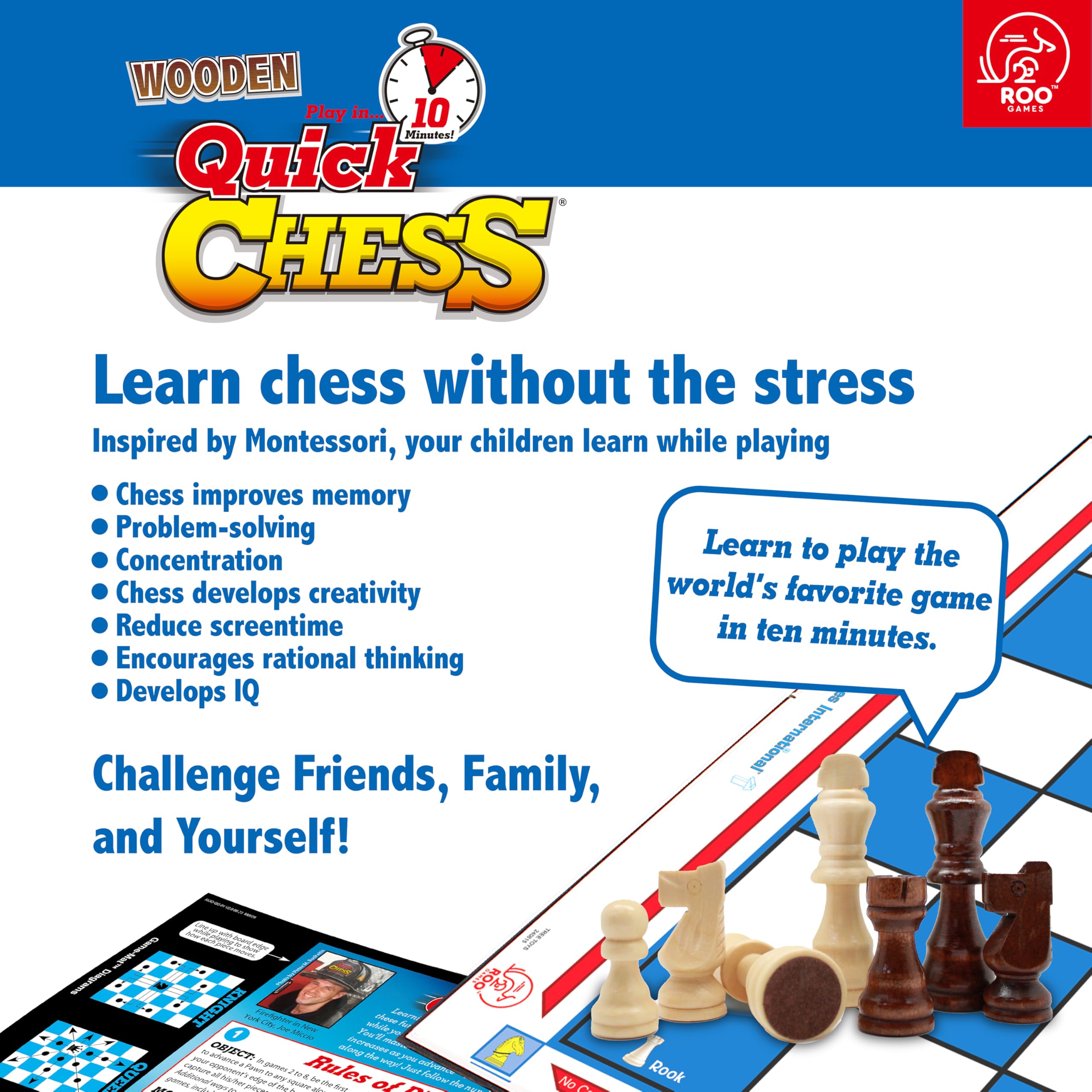 Roo Games Quick Chess - Learn Chess in a Flash! 8 Mini-Games on a Wooden Board 4