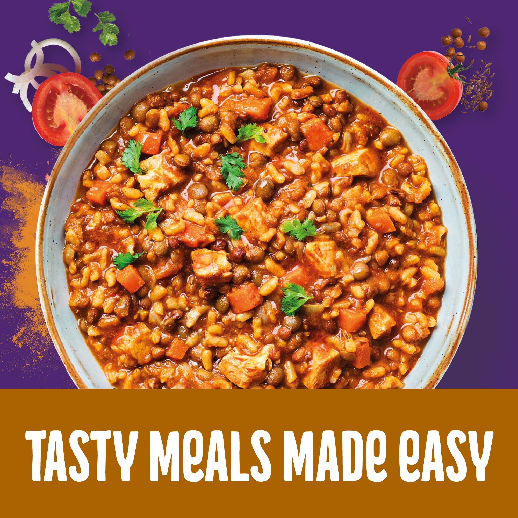 MAGGI Global Kitchen Chicken Tikka Masala with Rice & Lentils - Ready in 2 Minutes | 260g