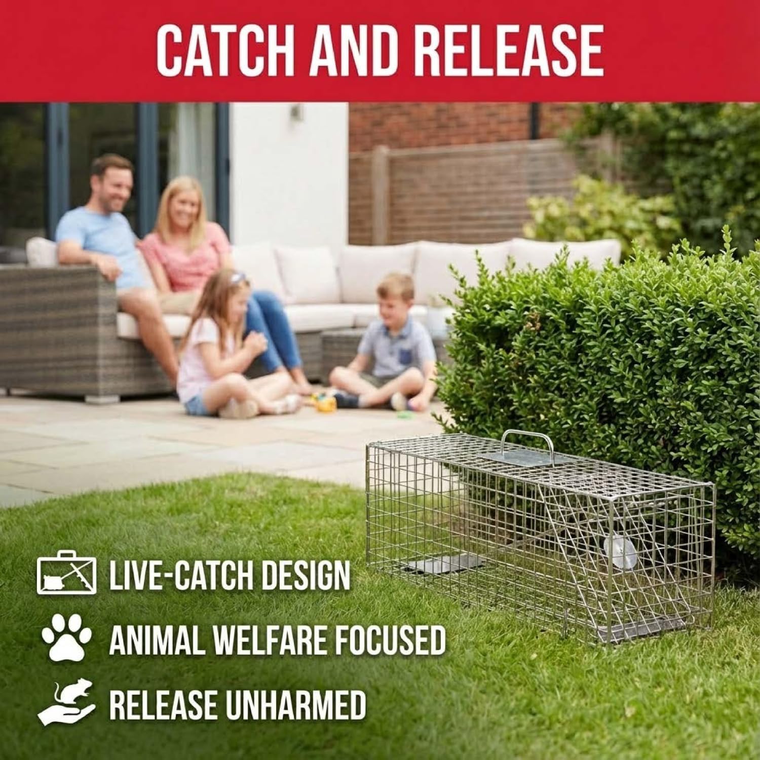 Defenders Live Animal Trap - Humane Capture | Small Cage | Galvanised Mesh 4