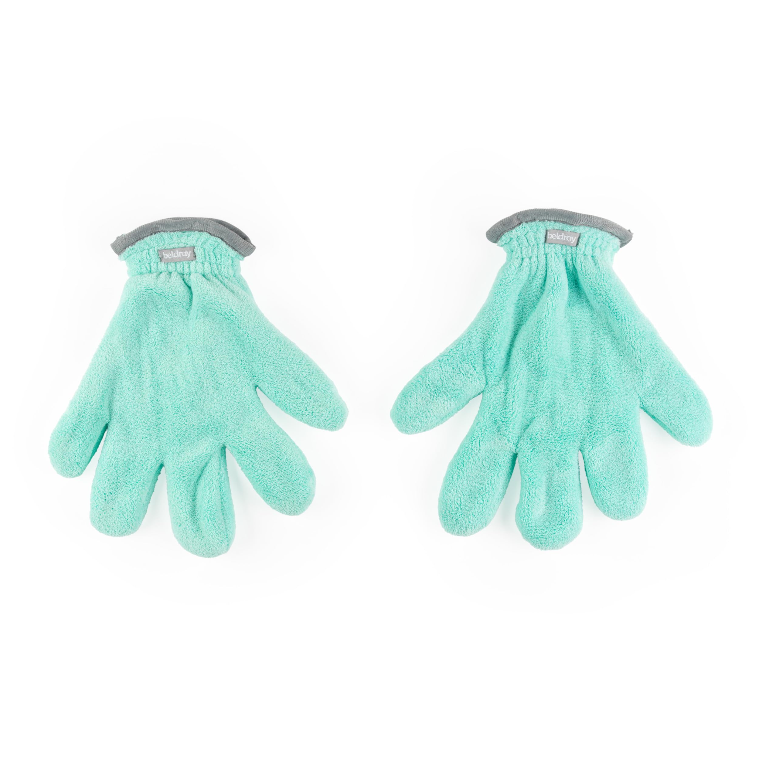 Beldray Antibac Dusting Gloves Set – Pack of 2 Microfibre Cleaning Mitts, Green, One Size 1