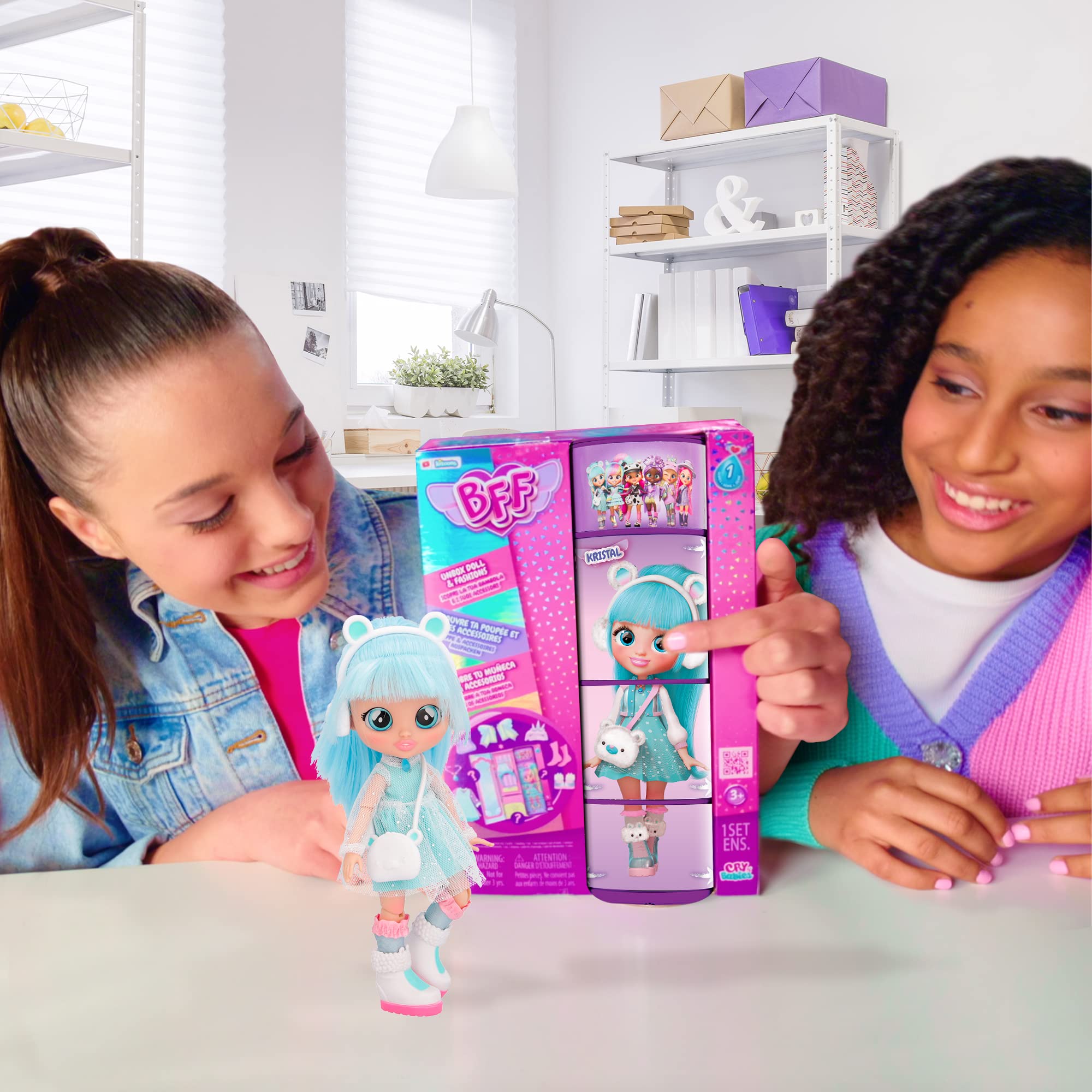 BFF by Cry Babies Kristal - Collectible Fashion Doll with Long Hair & 9 Accessories, Age 5+ 8