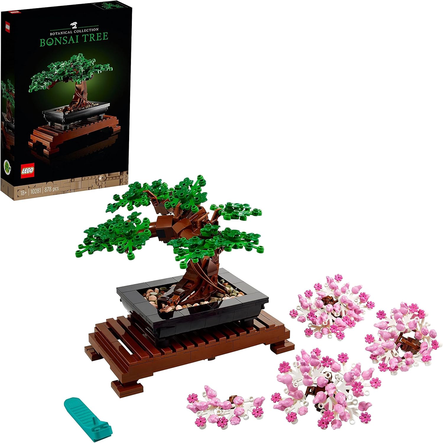 LEGO 10281 Icons Bonsai Tree Building Set - Cherry Blossom & Green Leaves for Adults 1